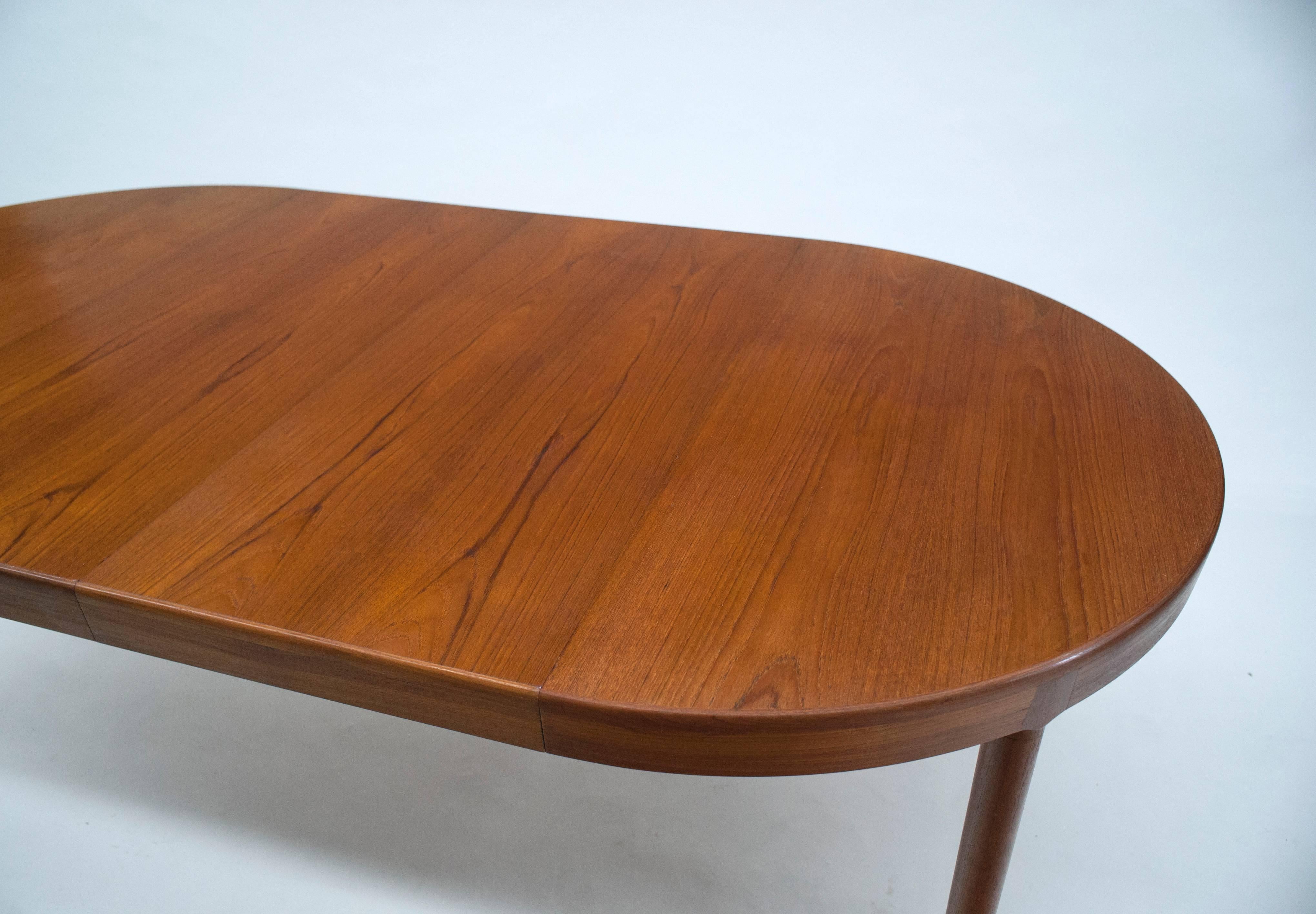 Scandinavian Modern Round Extendable Danish Dining Table by Harry Ostergaard for Randers Møbelfabrik