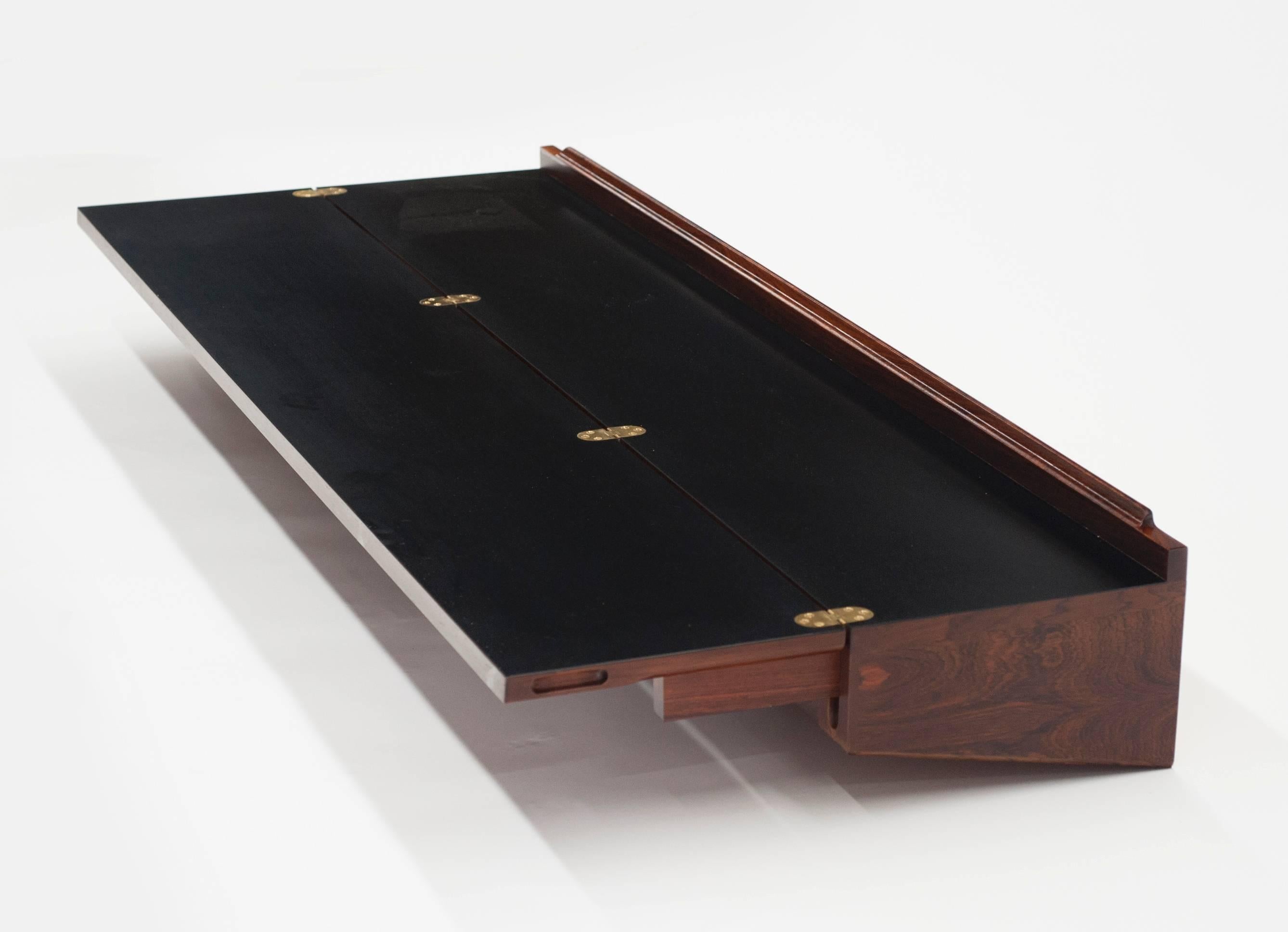 Modern Rosewood Wall-Mounted Console by Arne Hovmand-Olsen In Excellent Condition In Washington, DC