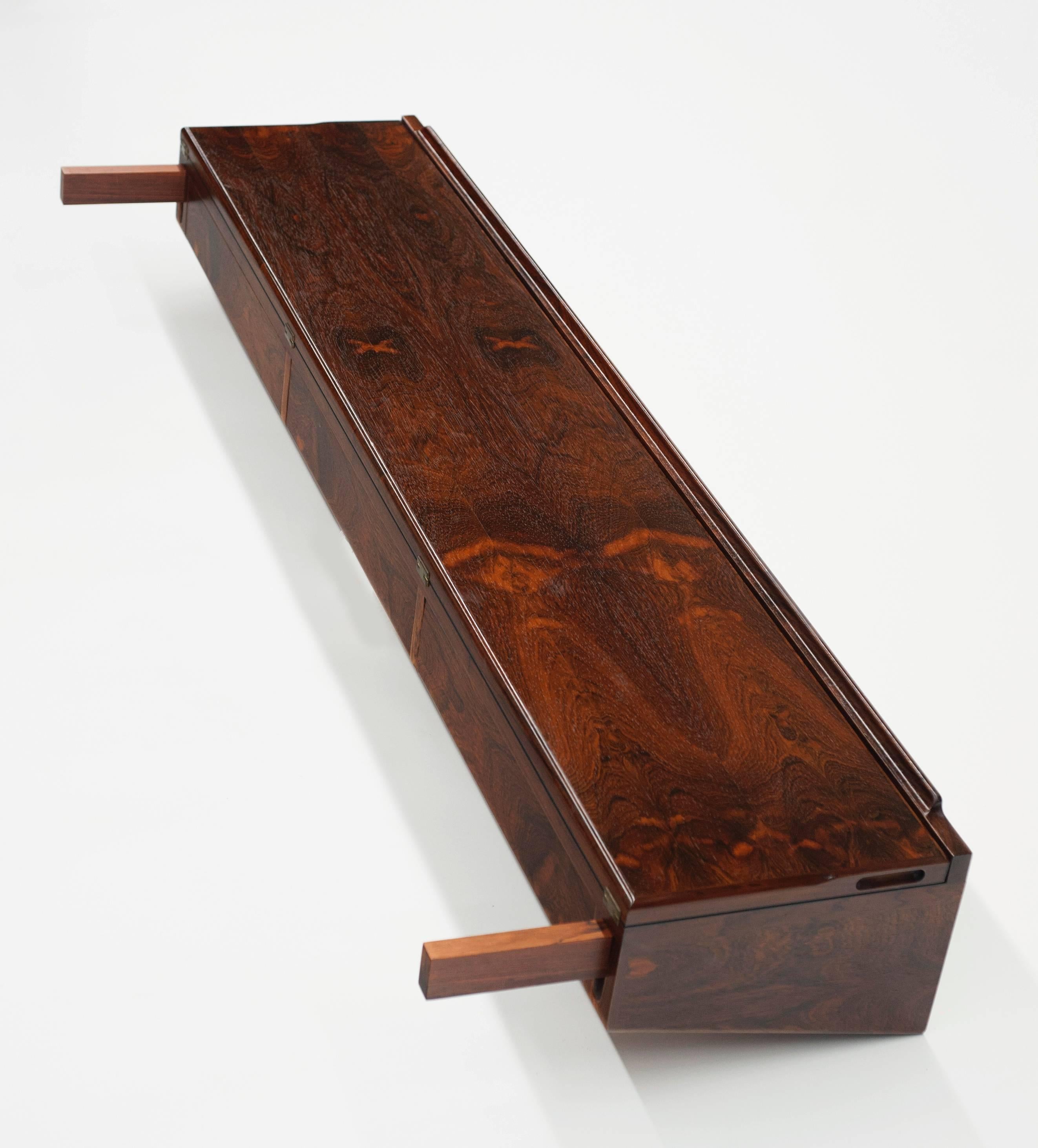 Danish Modern Rosewood Wall-Mounted Console by Arne Hovmand-Olsen