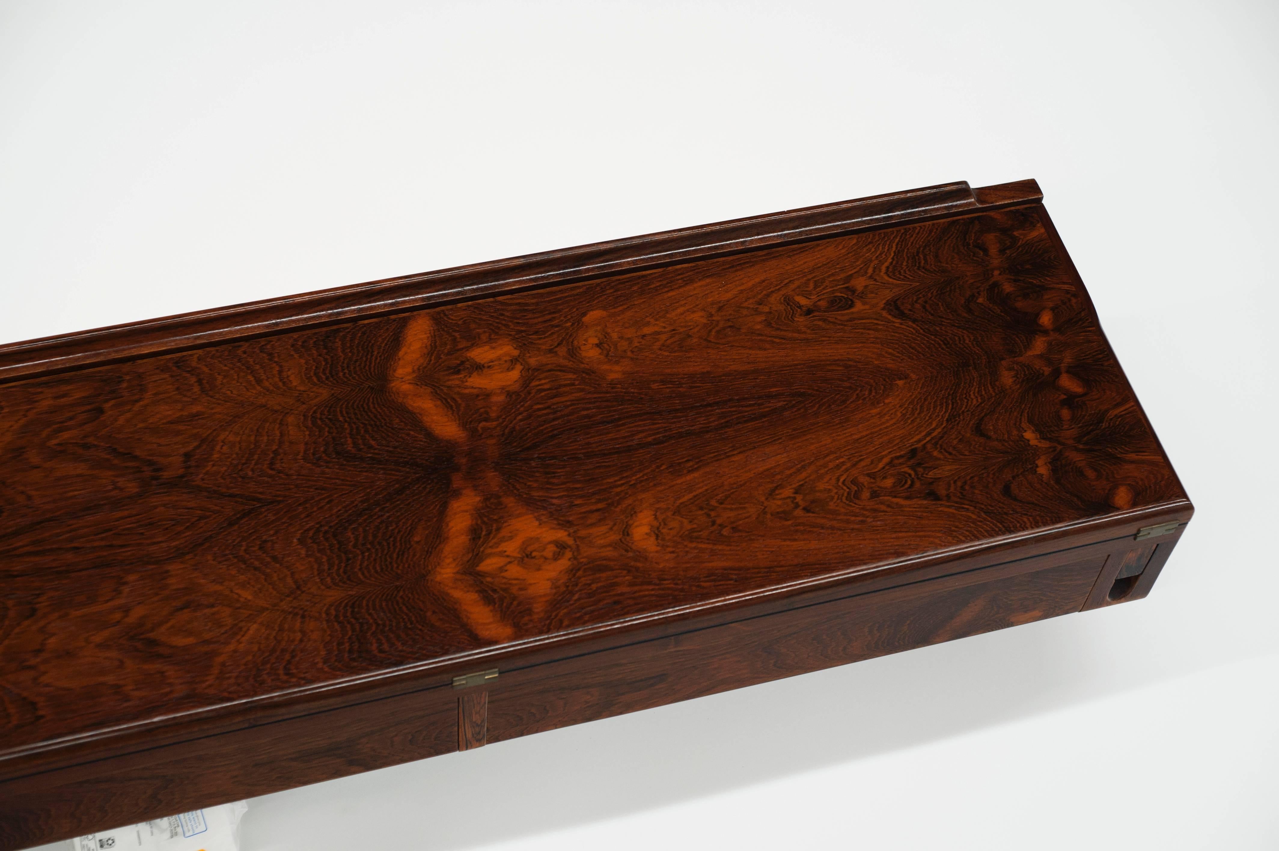 Modern Rosewood Wall-Mounted Console by Arne Hovmand-Olsen 1