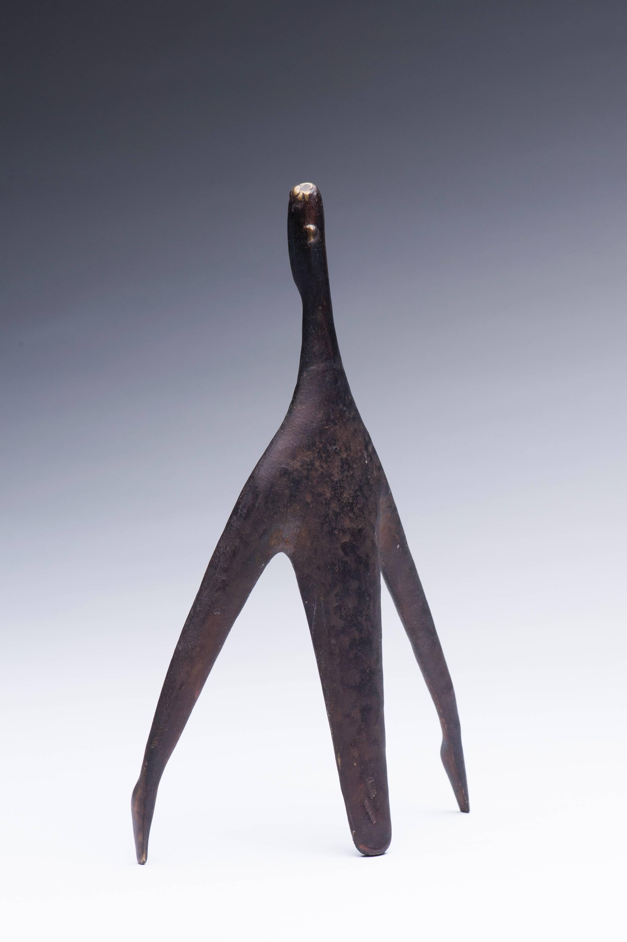 Bronze Abstract Sculpture Figure by Carl Aubock 1