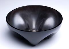 Alfredo Barbini Black Glass Italian Murano Bowl