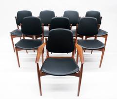 Arne Vodder Set of Eight Dining Chairs for France & Son