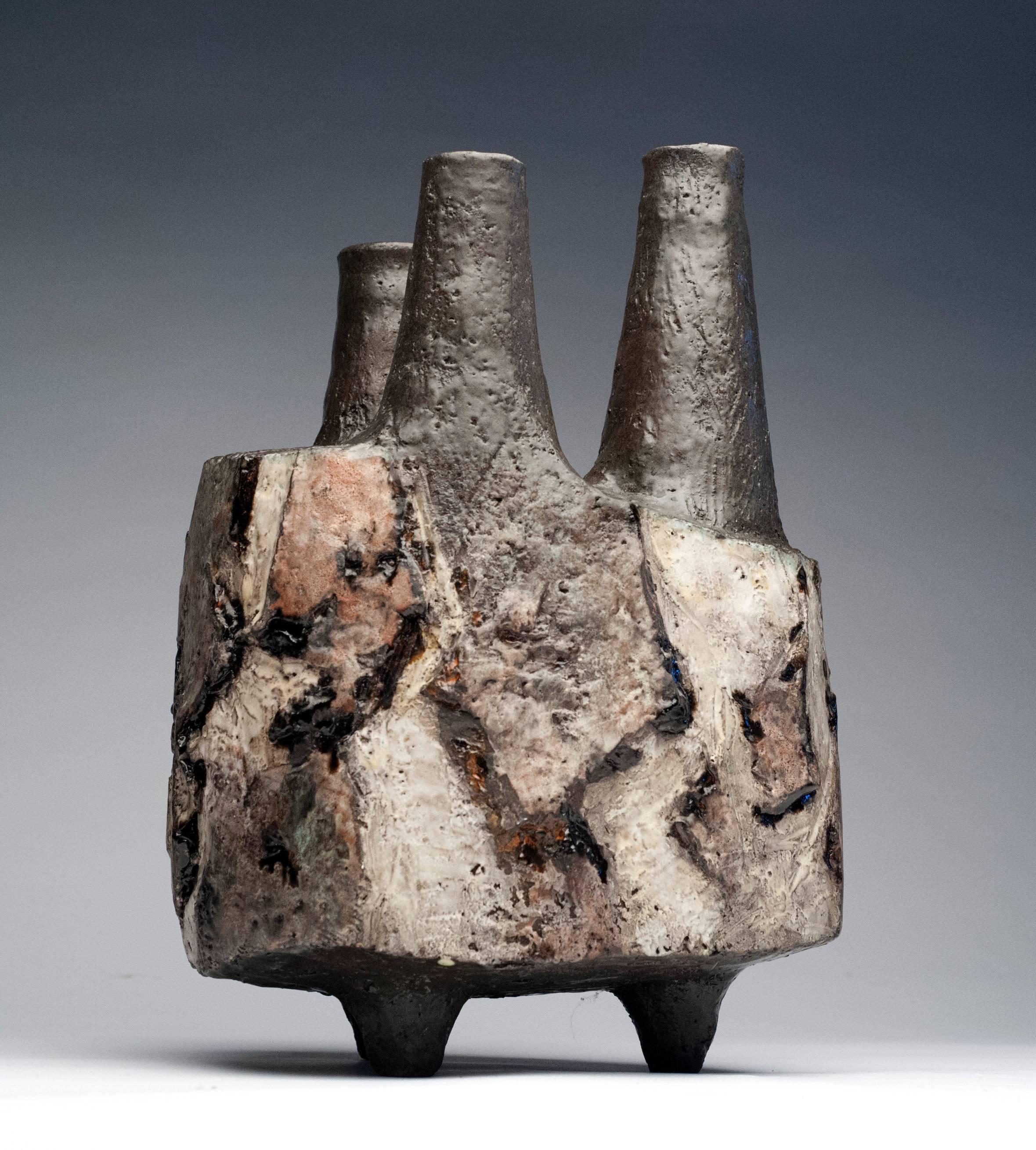 Organic Modern Iceland Lava Ceramic Vase by Ragnar Kjartansson of Glit Pottery