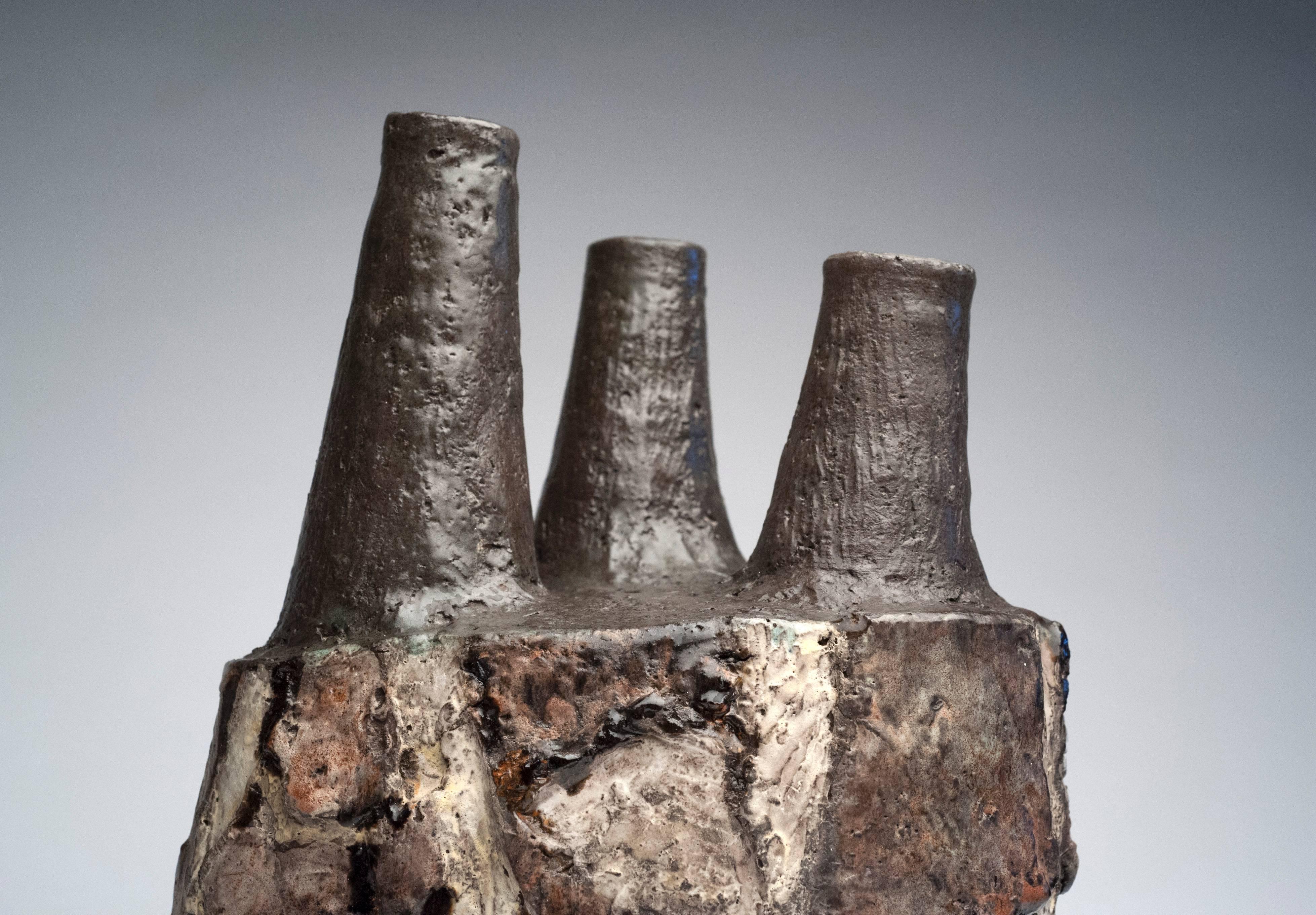 Mid-20th Century Iceland Lava Ceramic Vase by Ragnar Kjartansson of Glit Pottery