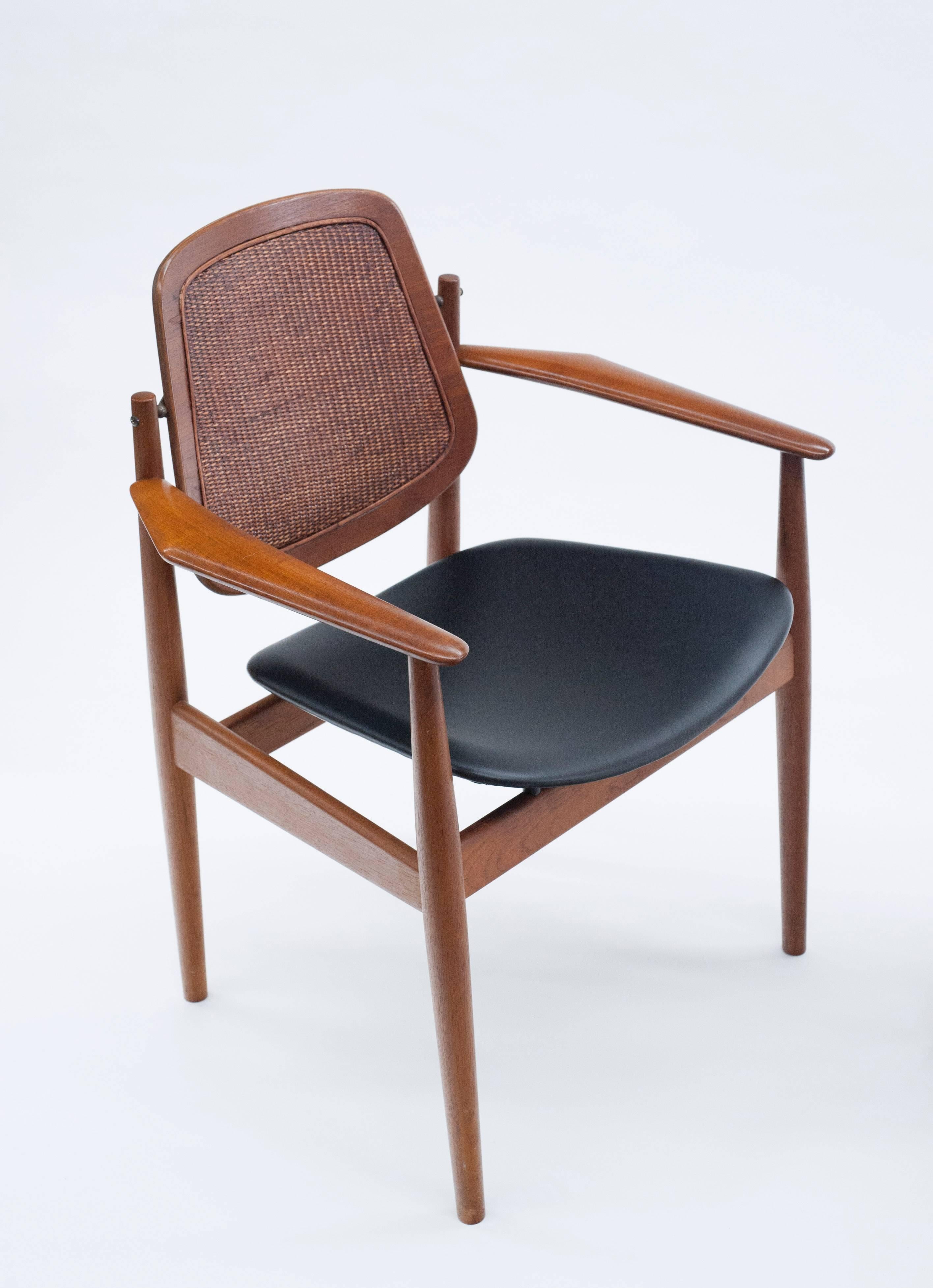 Mid-20th Century Danish Modern Arne Vodder Set of Six Dining Chairs with Cane Back