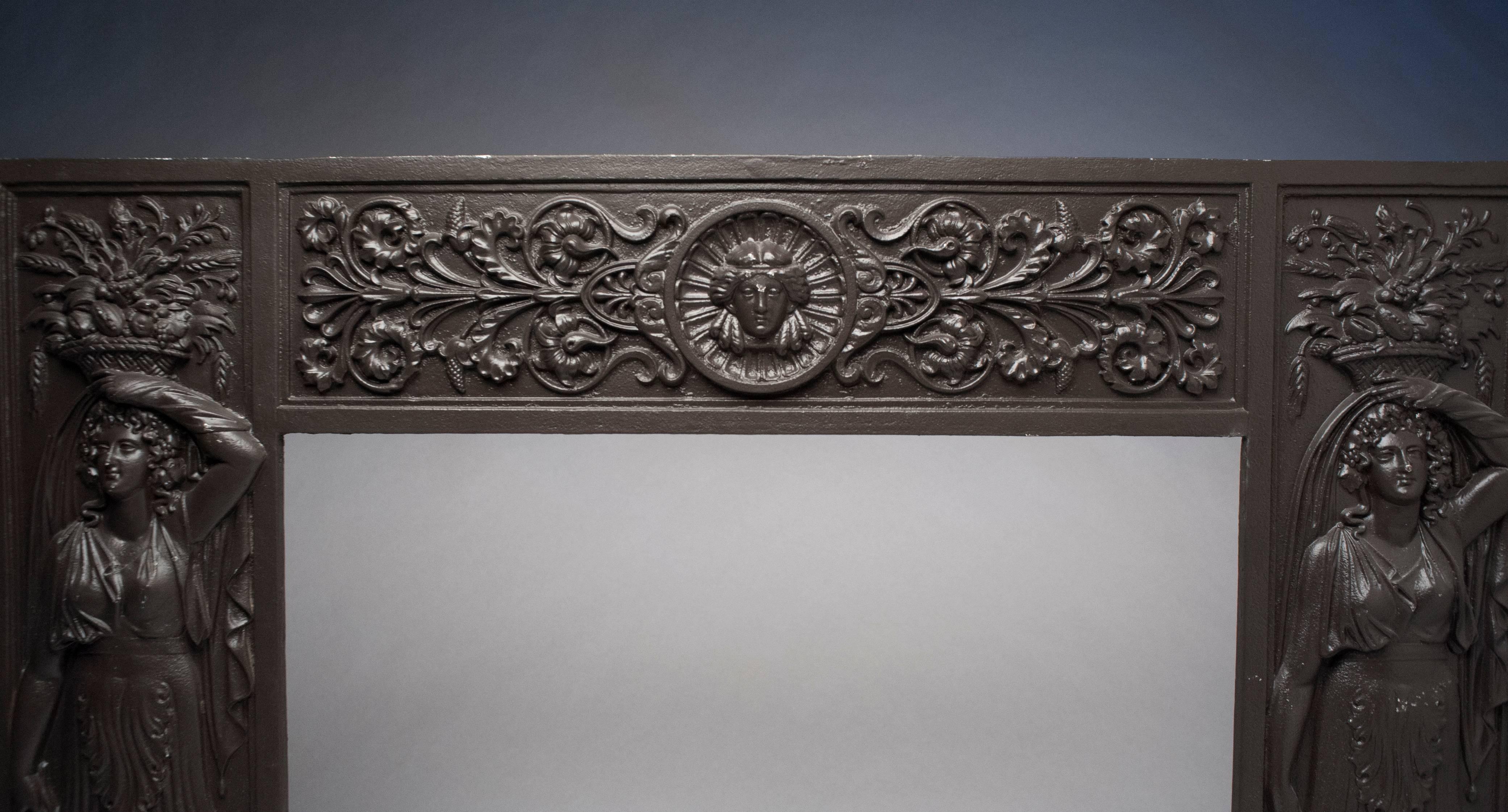 Antique Cast Iron Victorian Fireplace Surround In Excellent Condition In Washington, DC