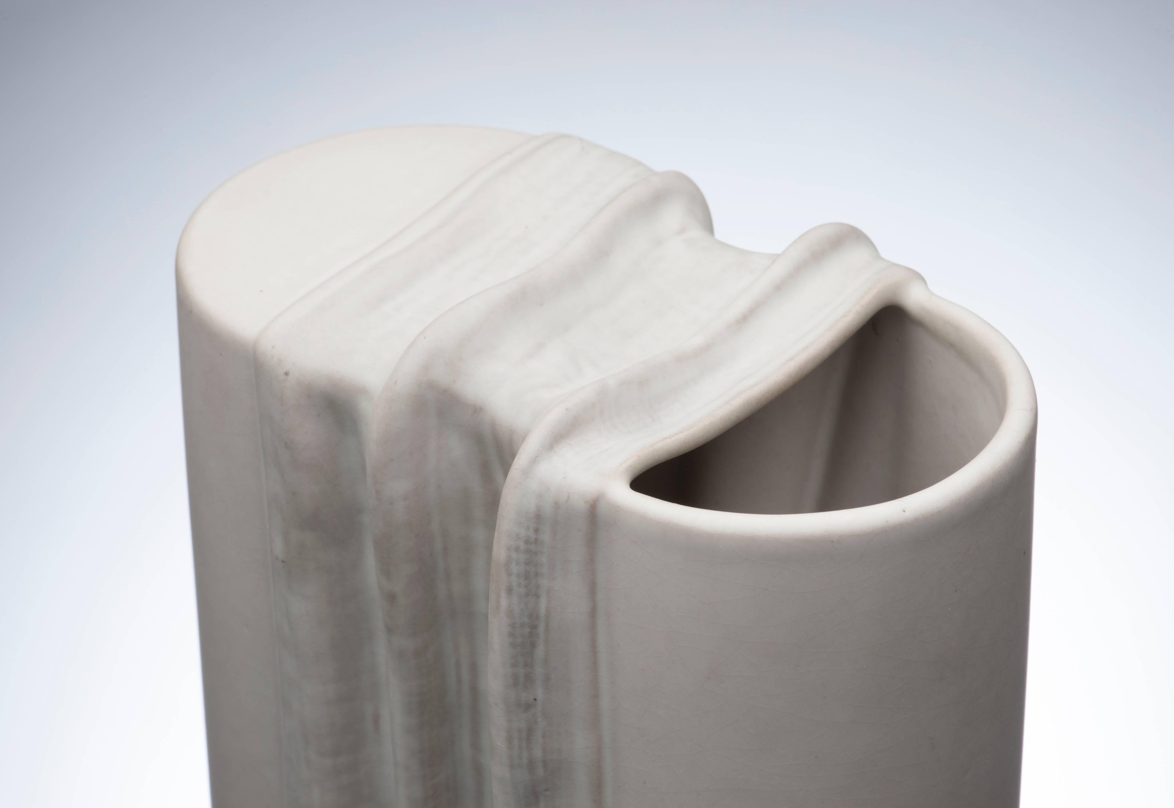 Appealing Rosenthal studio-line ceramic vase with matte gray glaze.