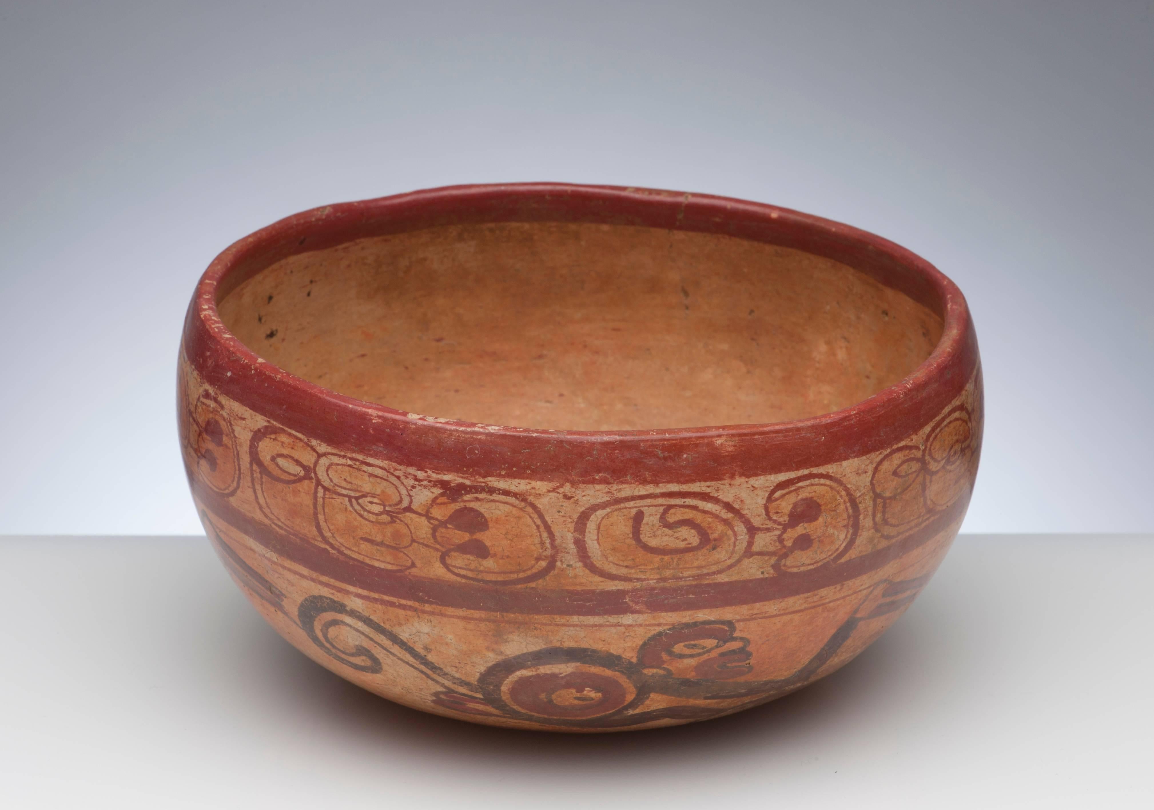 Pre-Columbian Maya Polychrome Monkey Bowl In Good Condition In Washington, DC