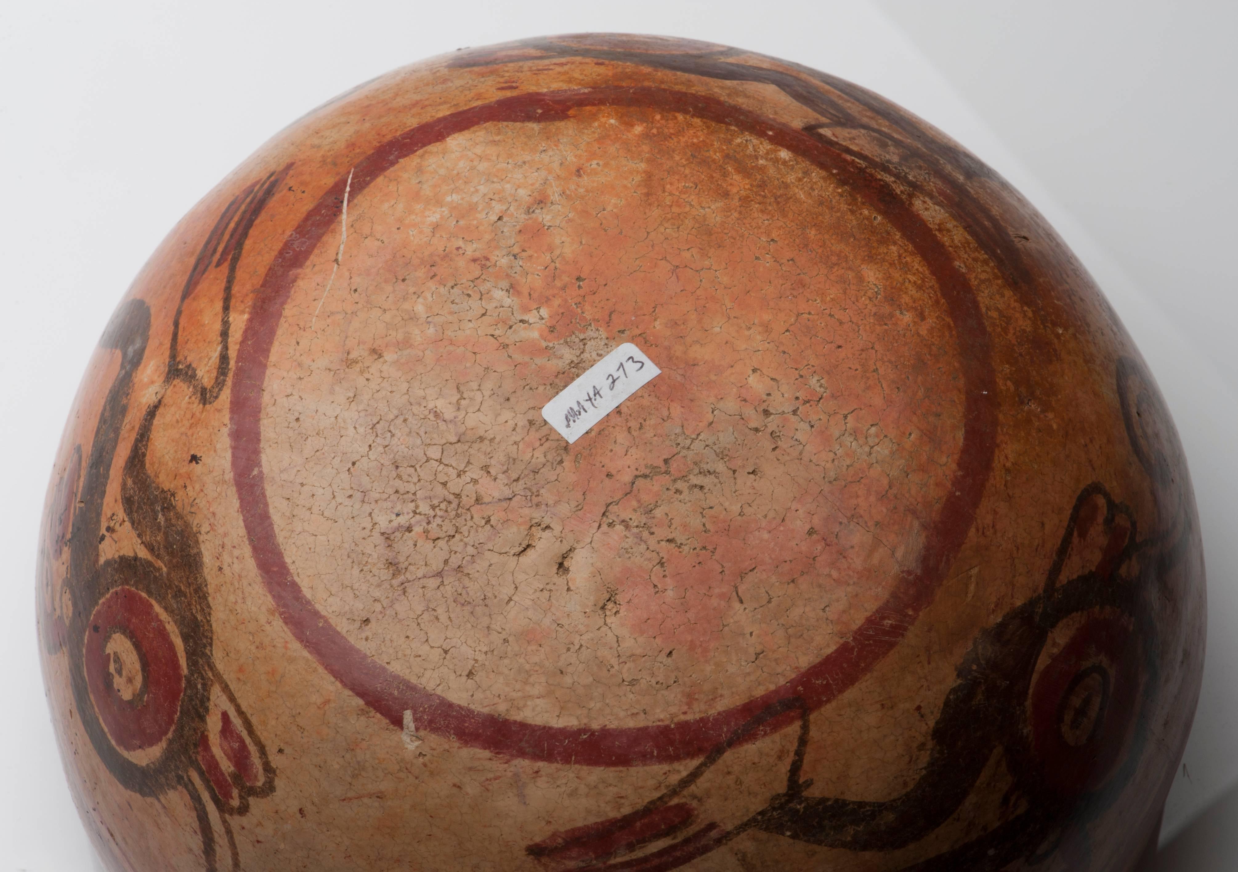 Pre-Columbian Maya Polychrome Monkey Bowl 1