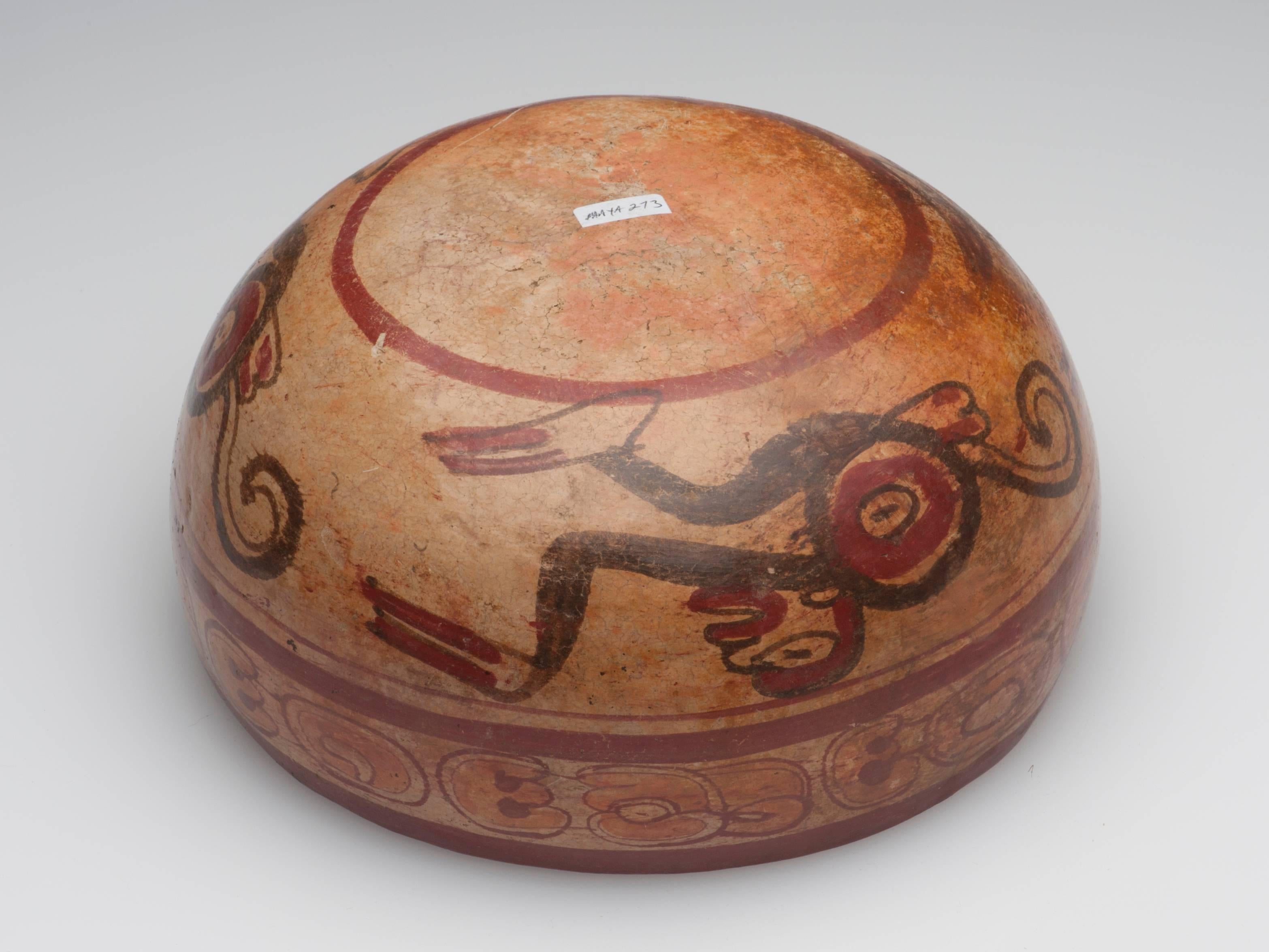Pre-Columbian Maya Polychrome Monkey Bowl 2