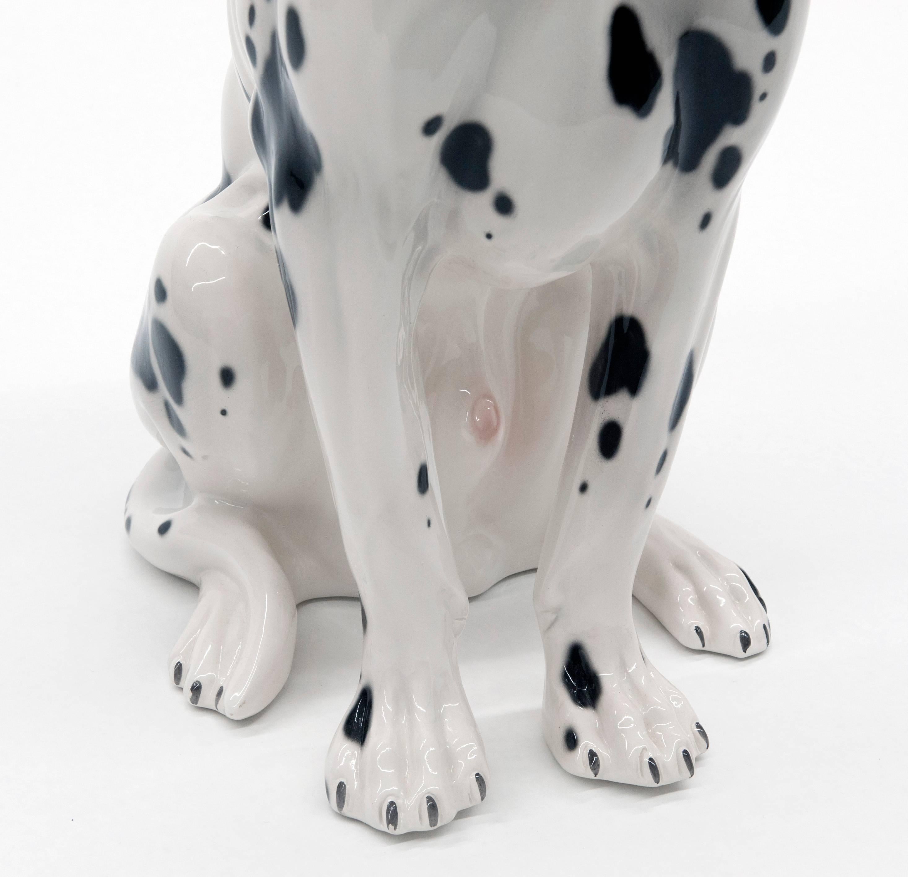 Porcelain Ceramic Great Dane Dog Sculpture 