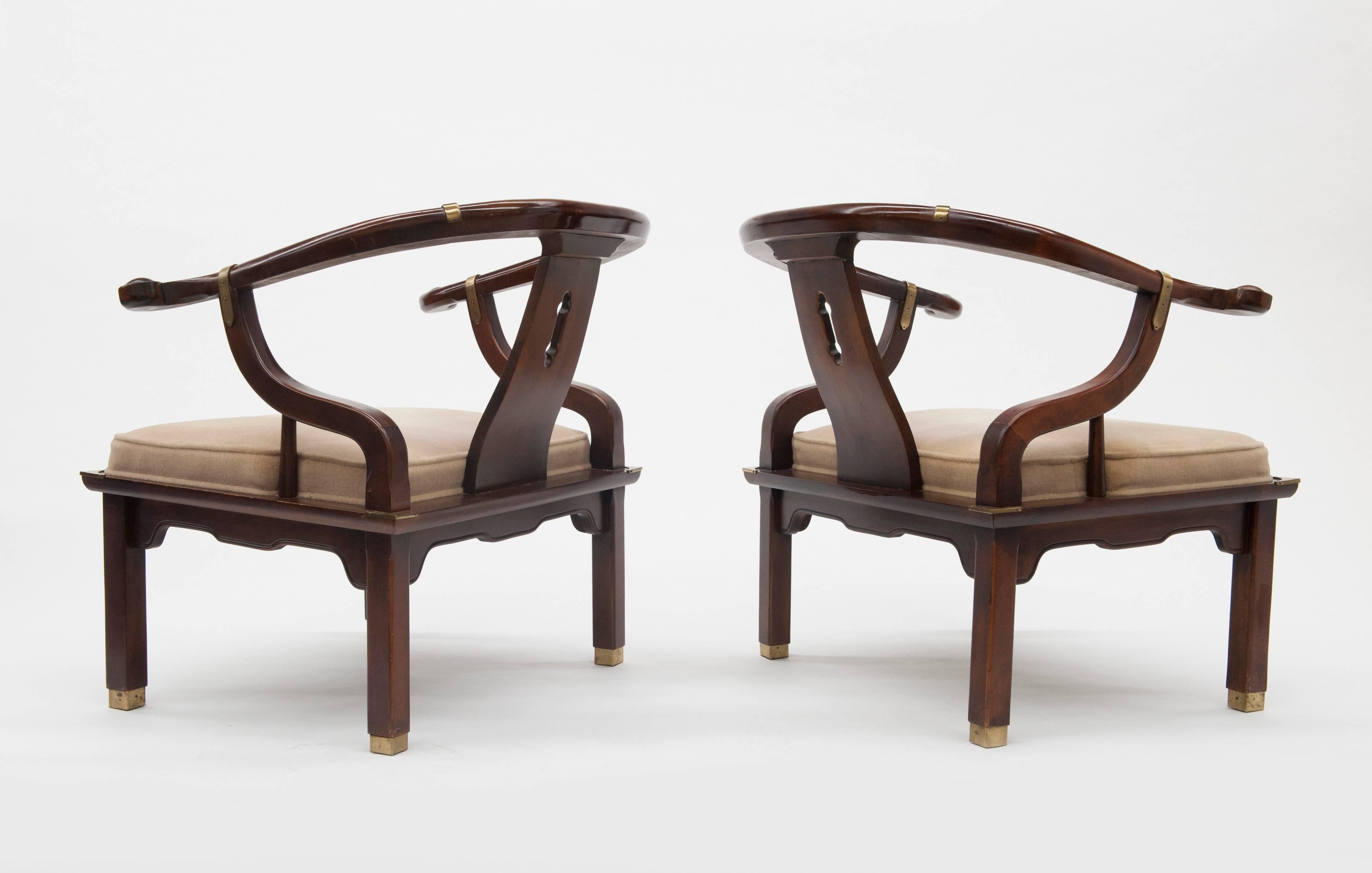 Late 20th Century Pair of Mid-Century Asian Style Ming Lounge Chairs by Century Furniture