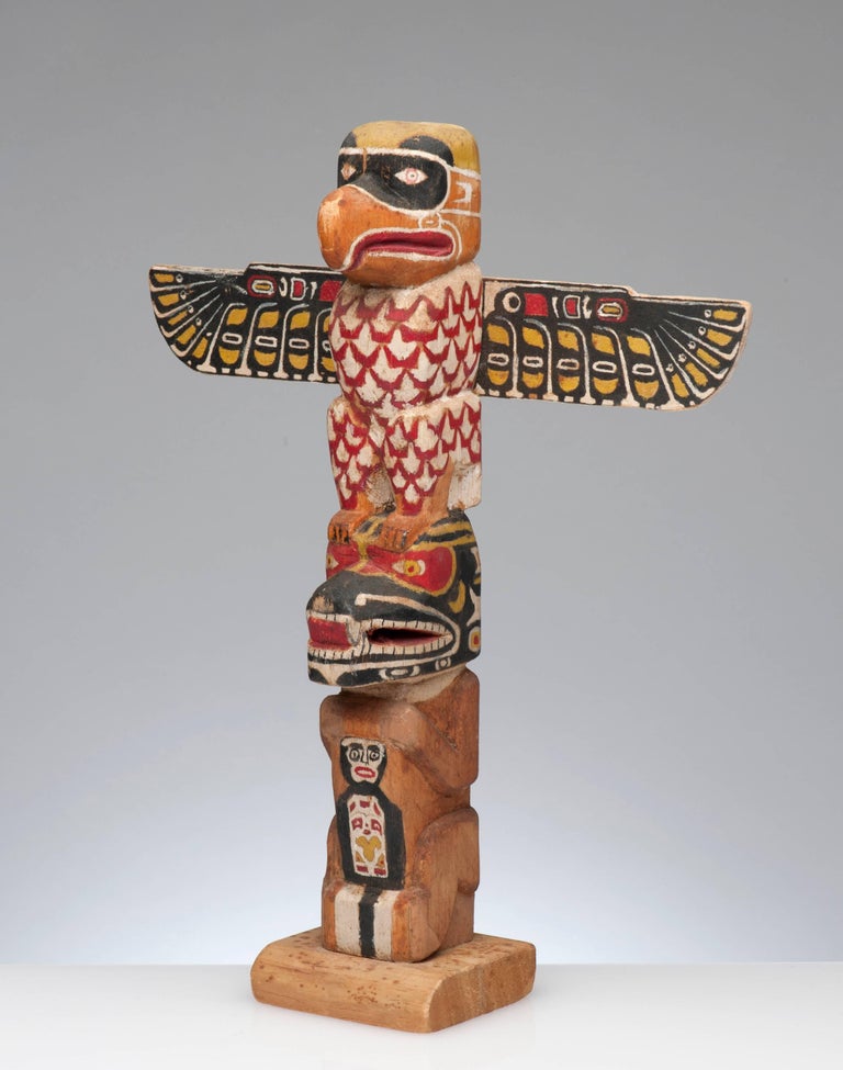 Vintage Northwest HandCarved Wood TOTEM Pole at 1stDibs