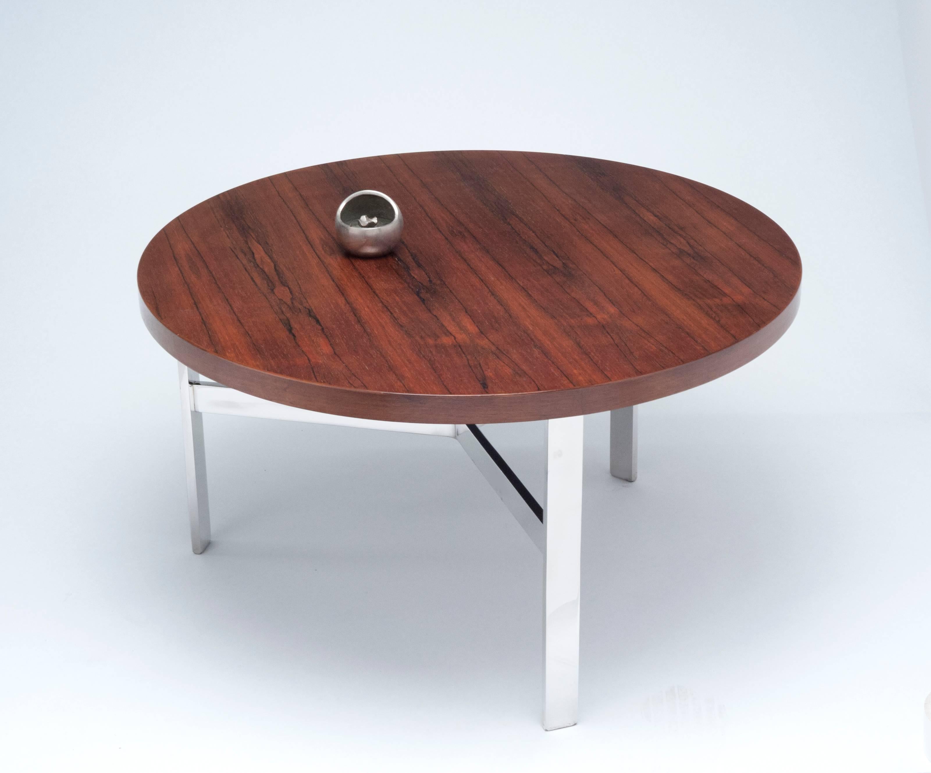 Chrome Vintage Modern Rosewood Table