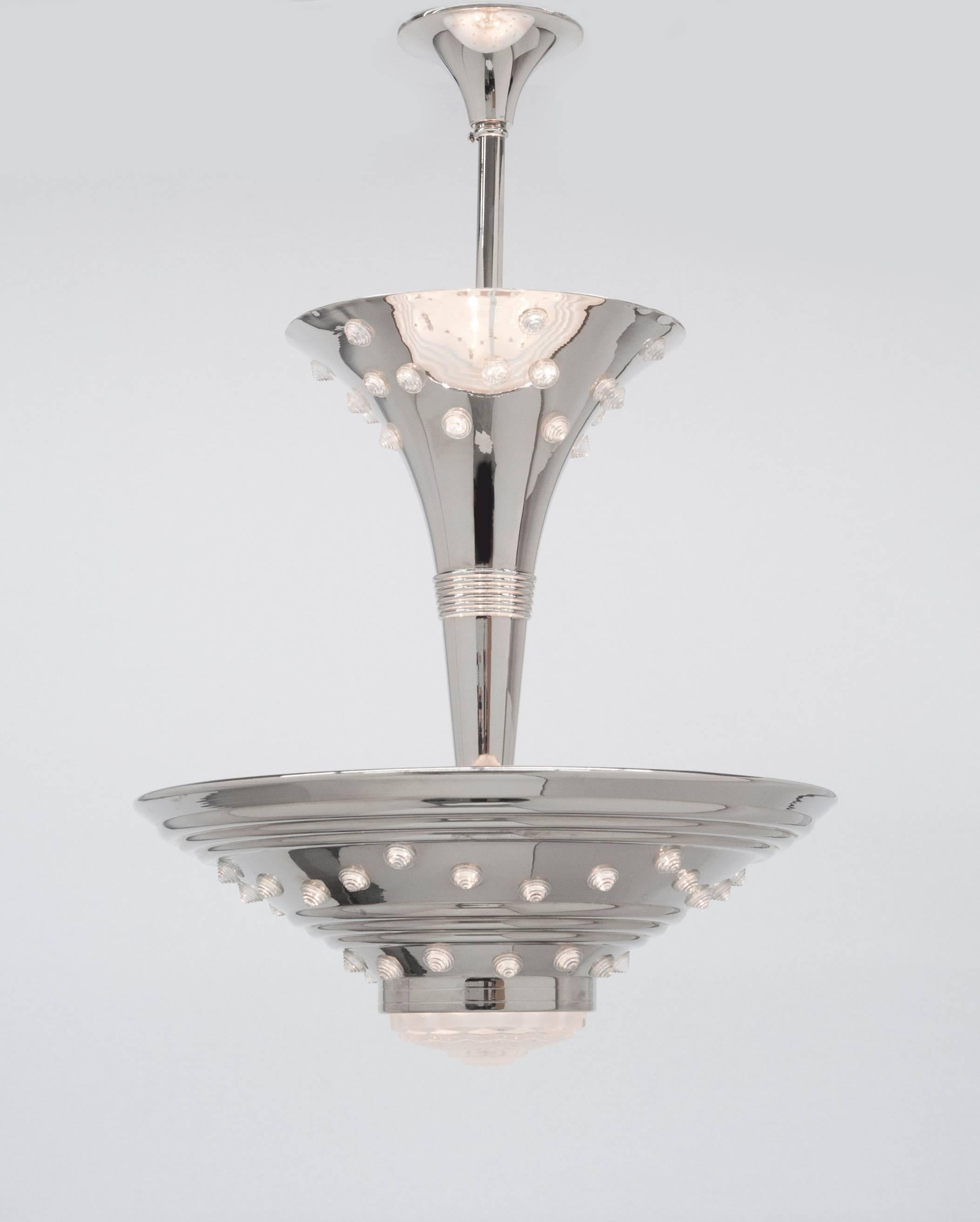 Mid-20th Century French Art Deco Vintage Chandelier