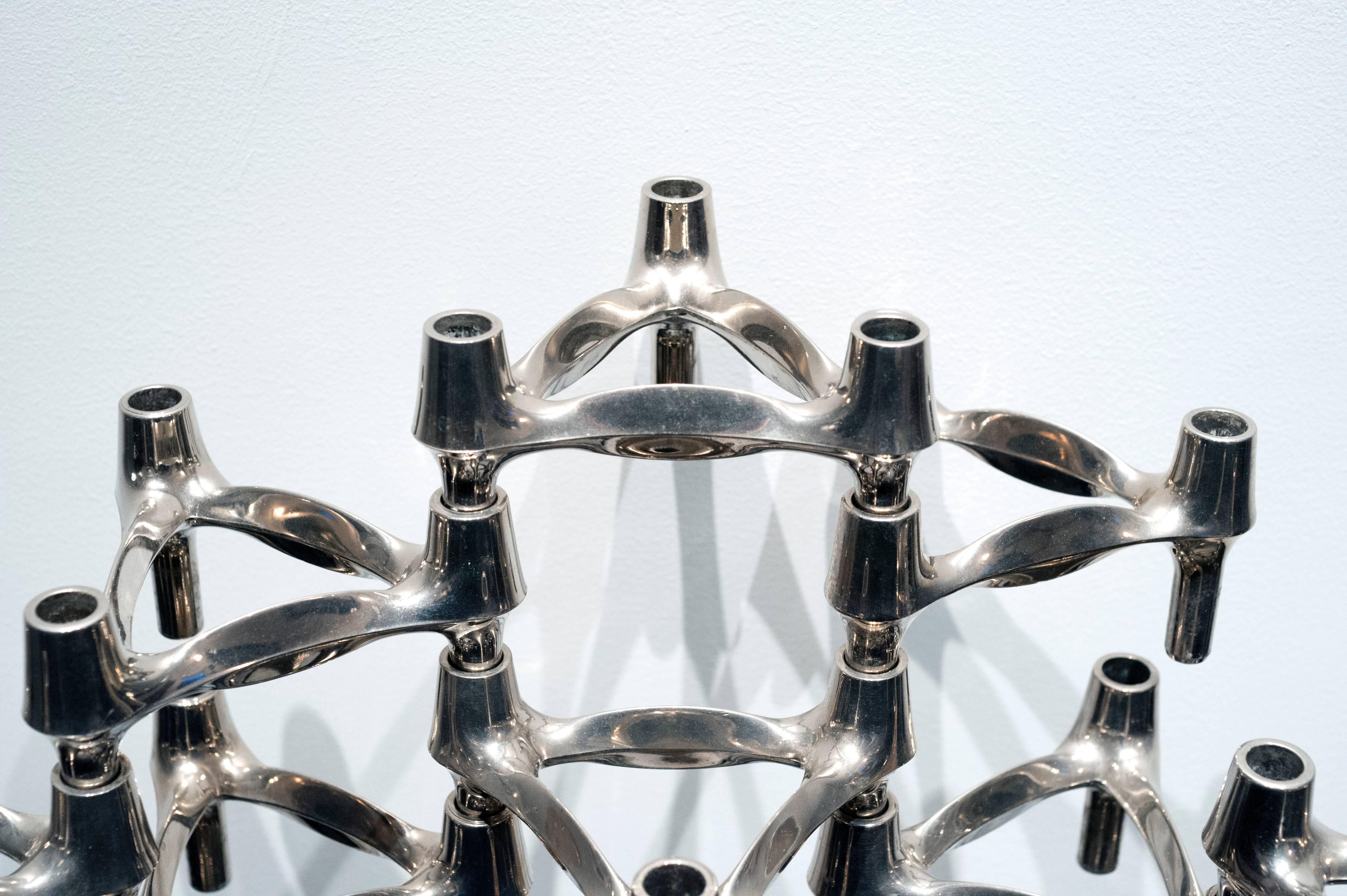 Mid-Century Modern 25 Piece Stacking Nagel Candleholders Modern Kinetic Sculpture
