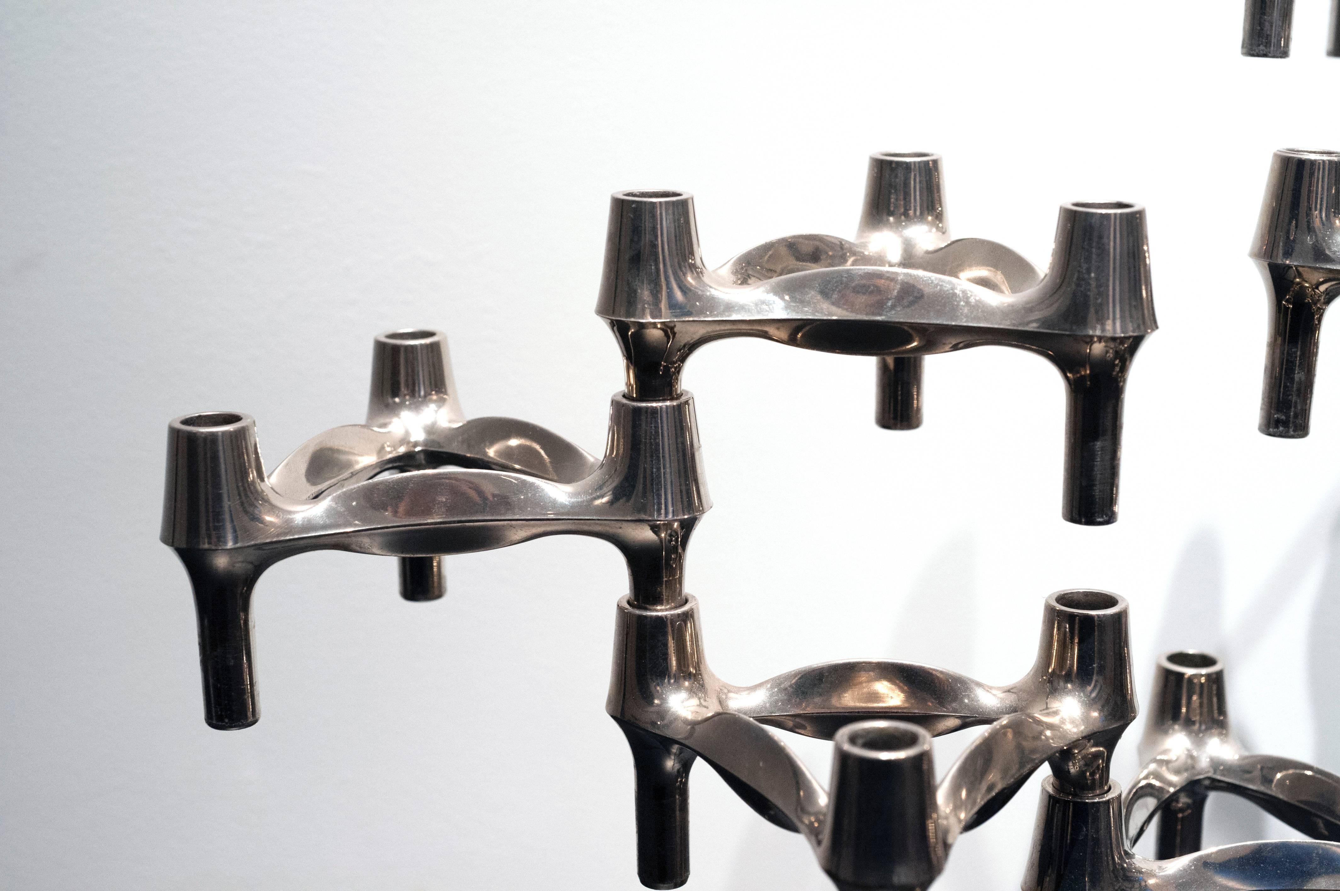25 Piece Stacking Nagel Candleholders Modern Kinetic Sculpture 1