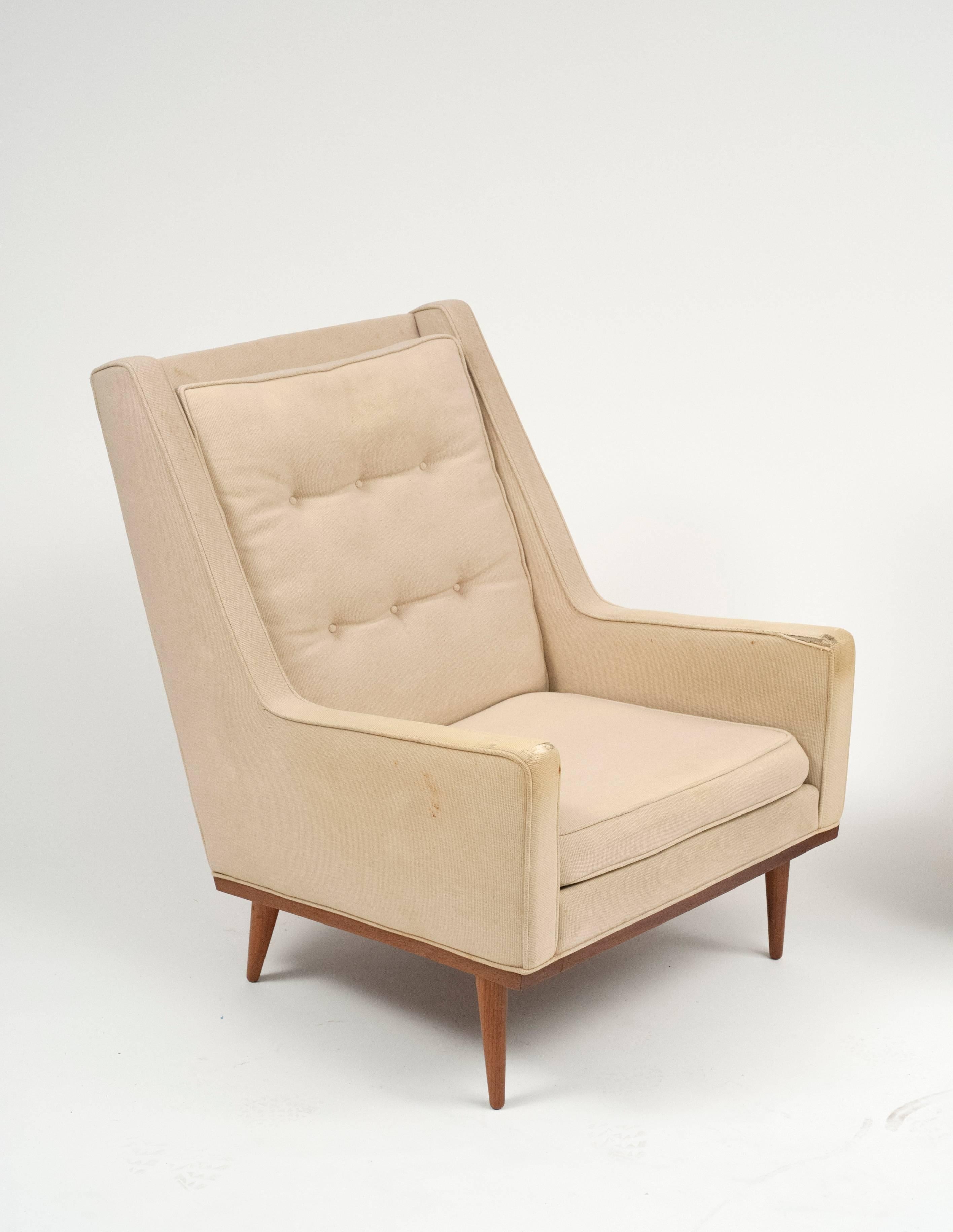 Mid-20th Century Milo Baughman for Thayer Coggin James Inc. Pair of Lounge Chairs