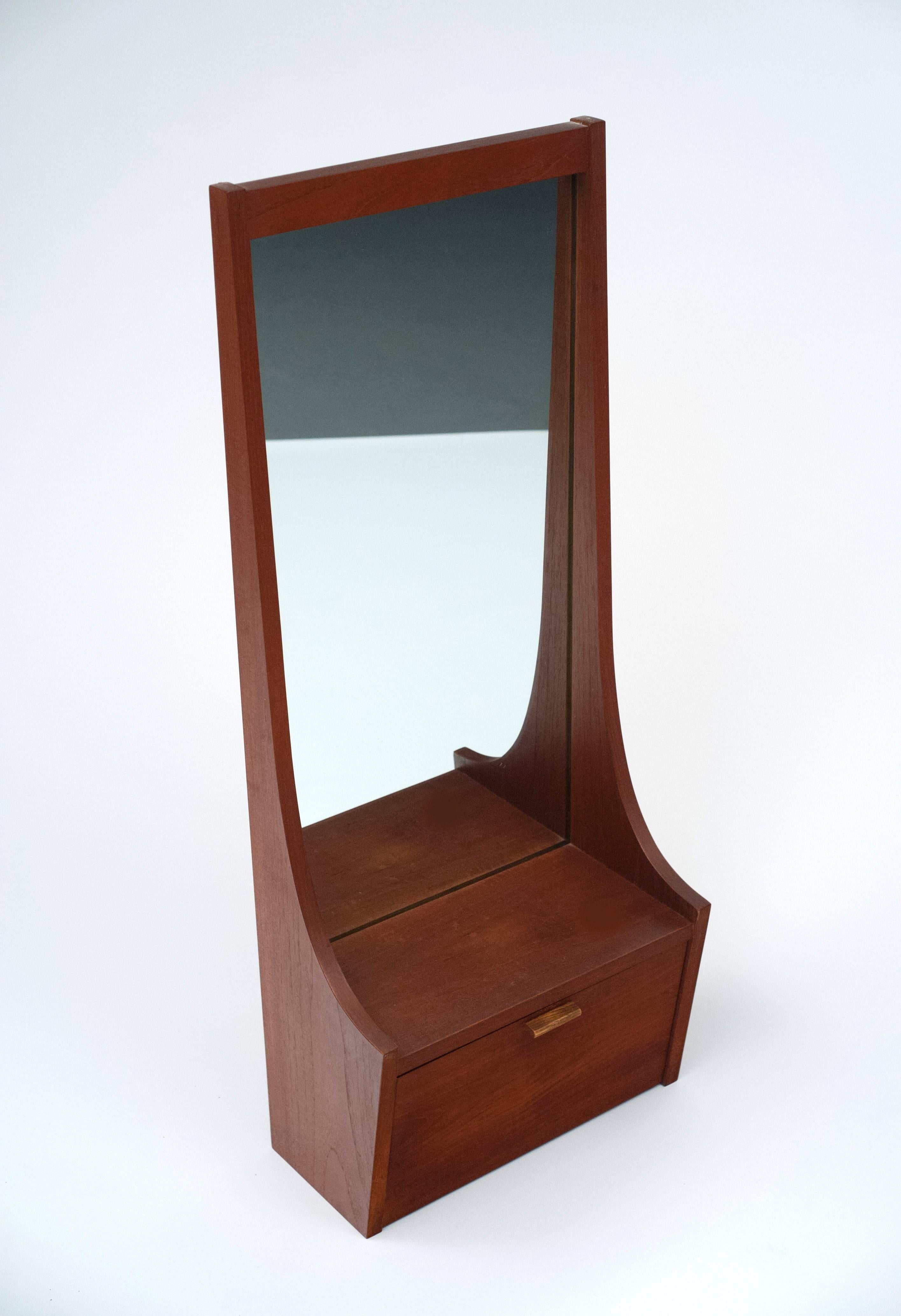 mid century mirror with shelf