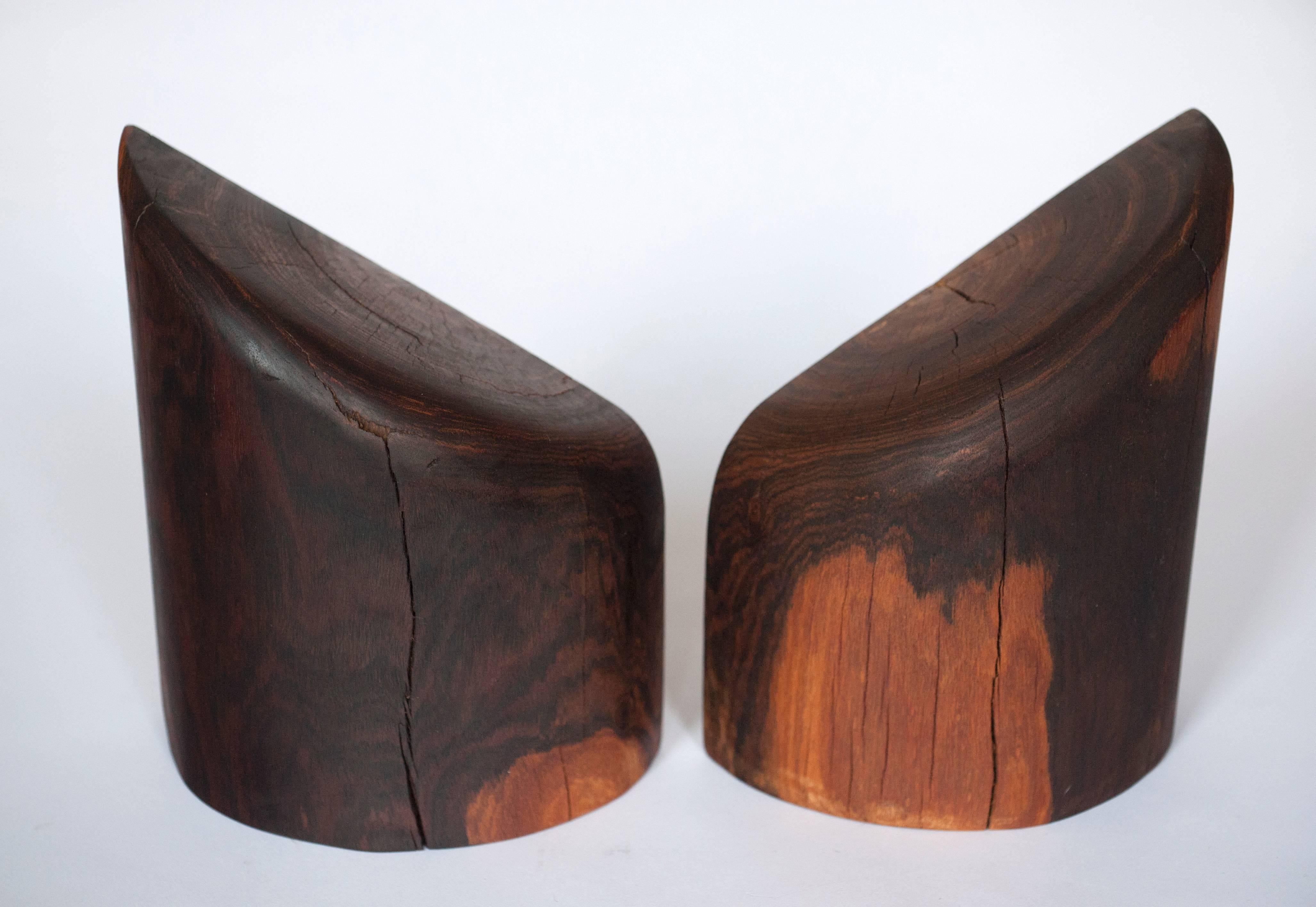 Mid-20th Century Don Shoemaker Rosewood Bookends