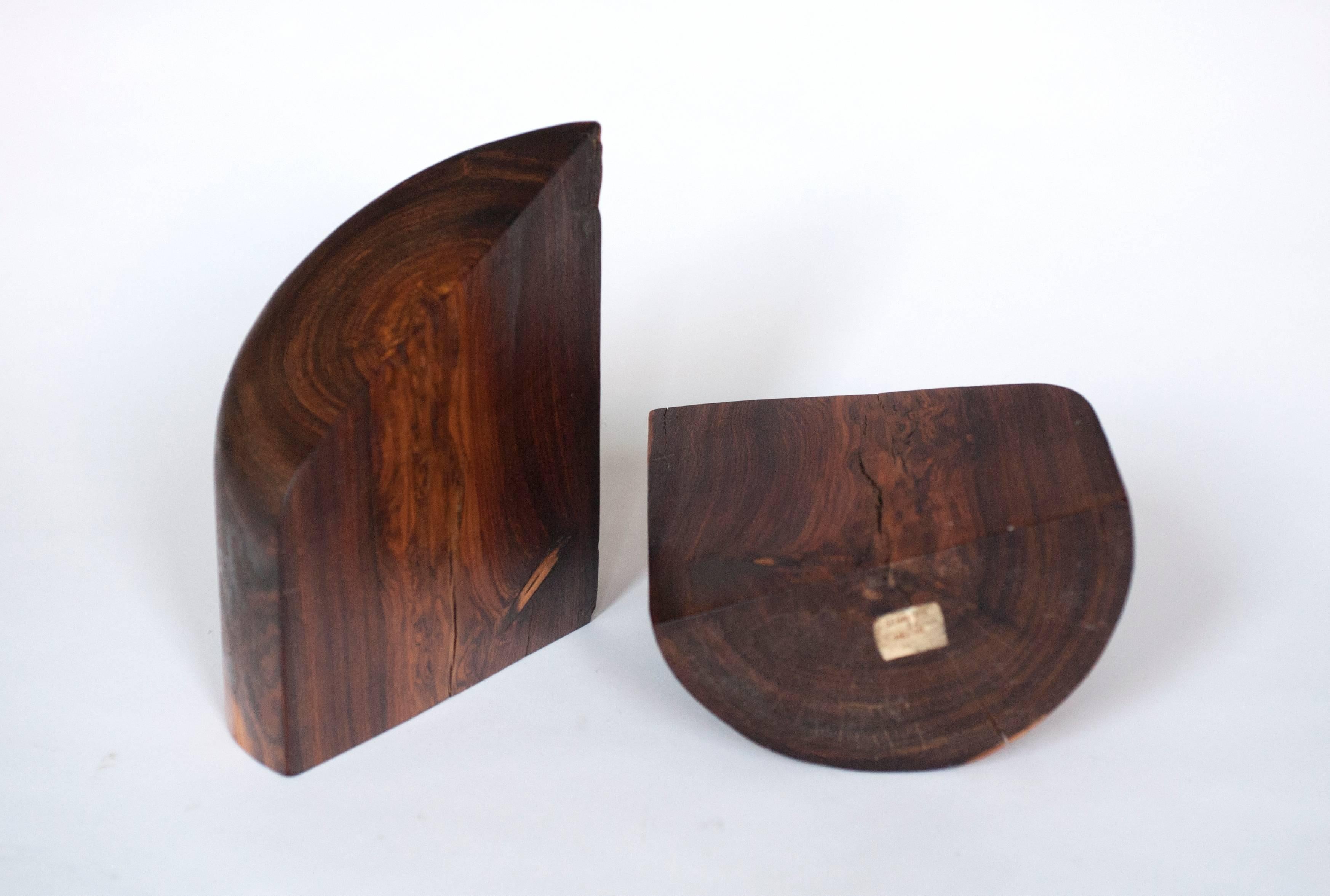 Don Shoemaker Rosewood Bookends In Excellent Condition In Washington, DC