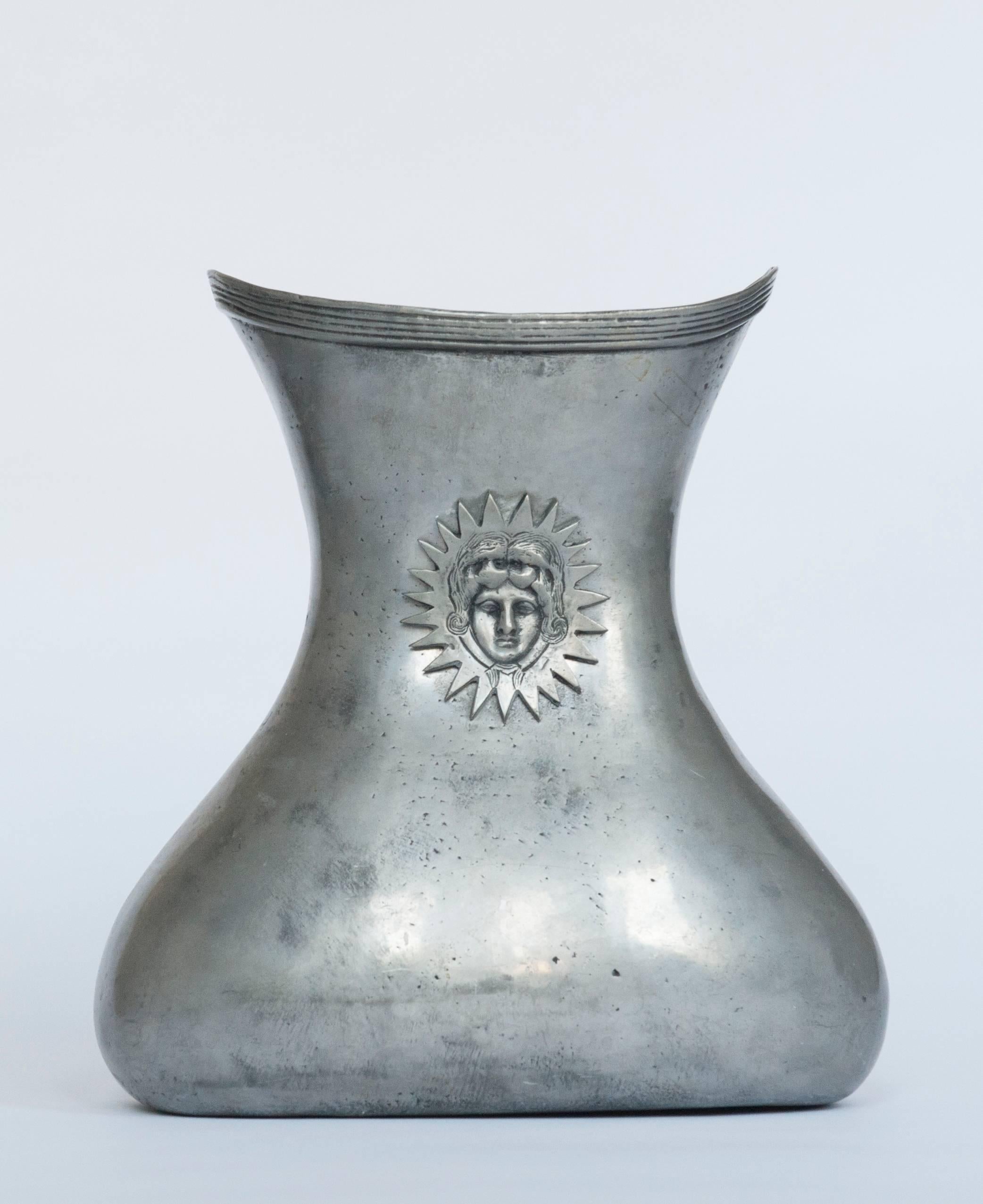Large Hand-Made Pewter Vase from Portugal In Excellent Condition In Washington, DC