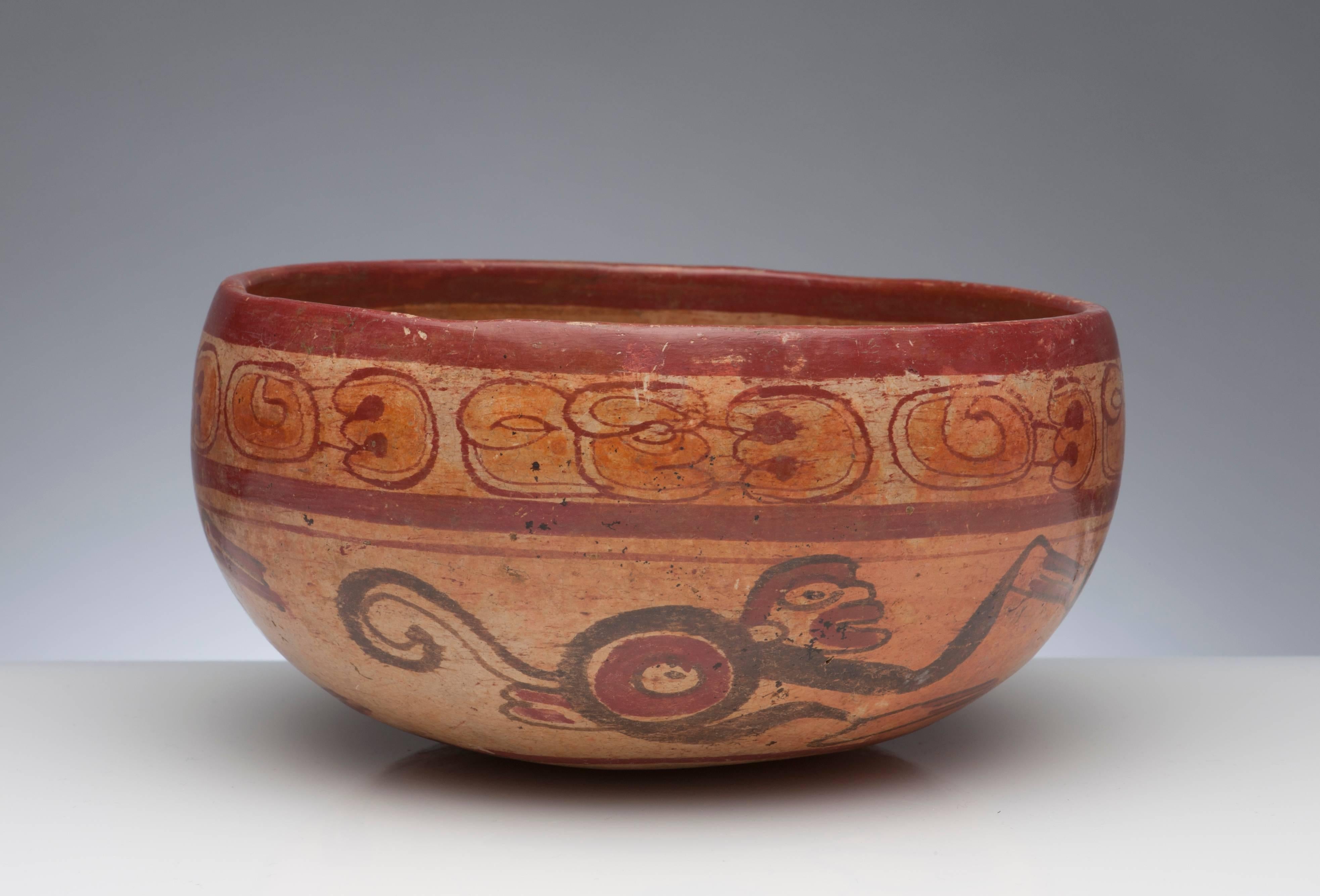 Pre-Columbian Maya Polychrome Monkey Bowl 3