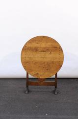 French Round Light Color Tilt-Top Wine Tasting Table from the Late 19th Century