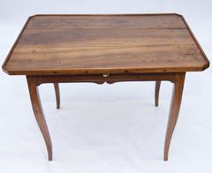 French Louis-Philippe Style Walnut Game Table with Single Drawer, circa 1850