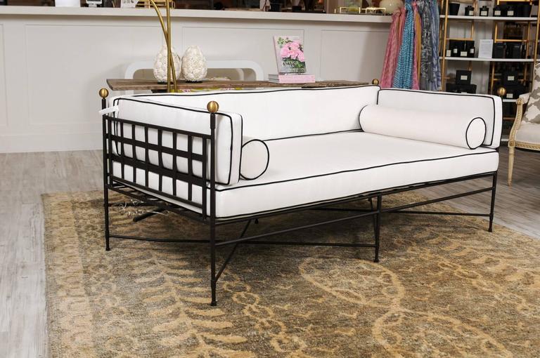 Stainless Steel Upholstered Contemporary Outdoor Sofa of Black and White Color at 1stdibs