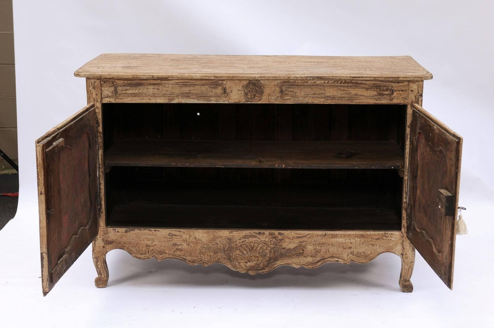 1780s Stripped Wood Two-Door Buffet from the Auvergne Region of France 2