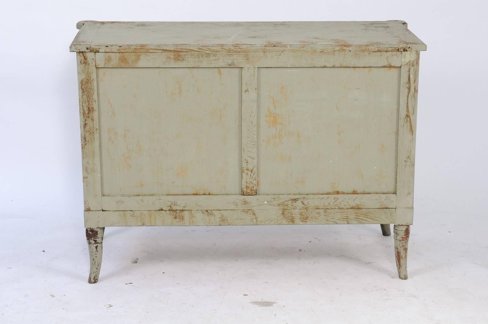 Art Nouveau Style French Painted Three-Drawer Commode with Swan Motifs For Sale 5