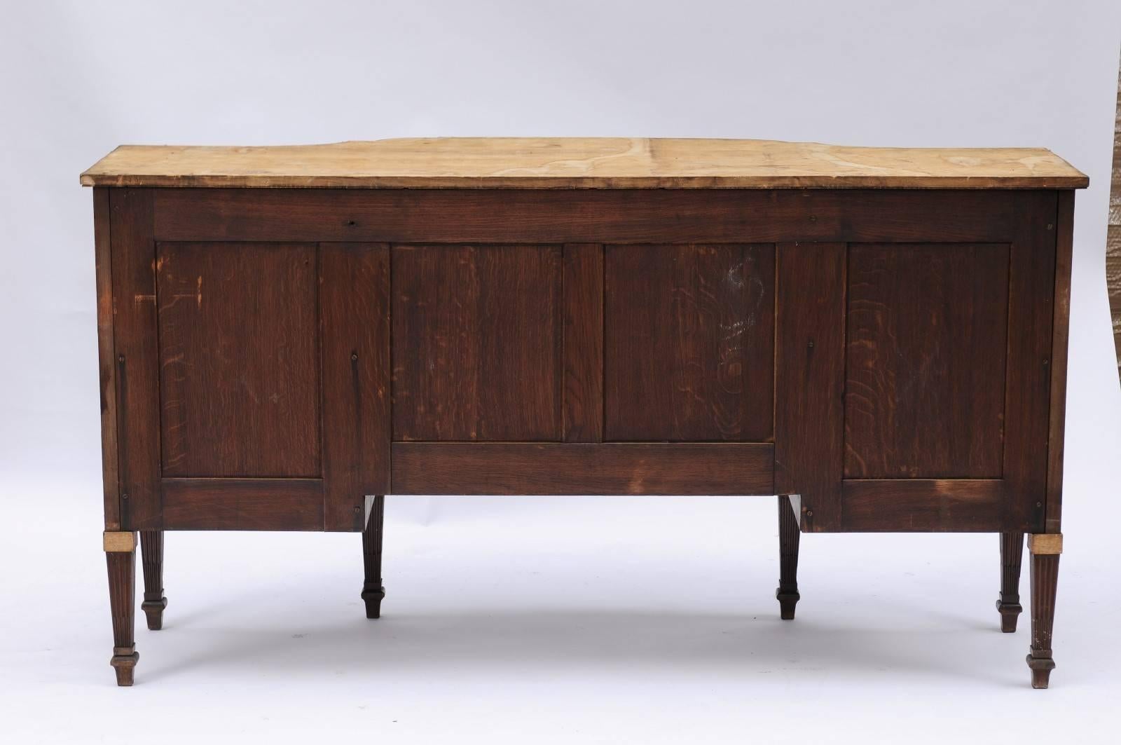 French, 1920s, Neoclassical Style Serpentine Front Sideboard with Stripped Wood 6