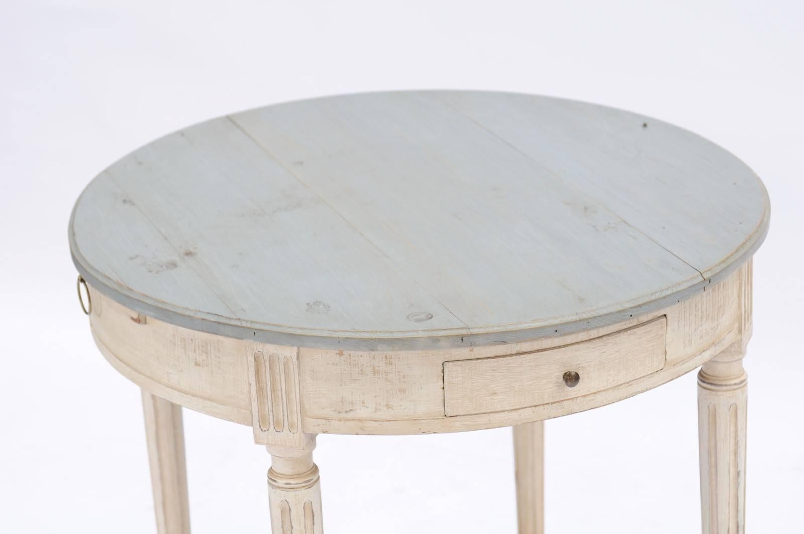 Northern French 19th Century Louis XVI Style Painted Wood Guéridon Table 1