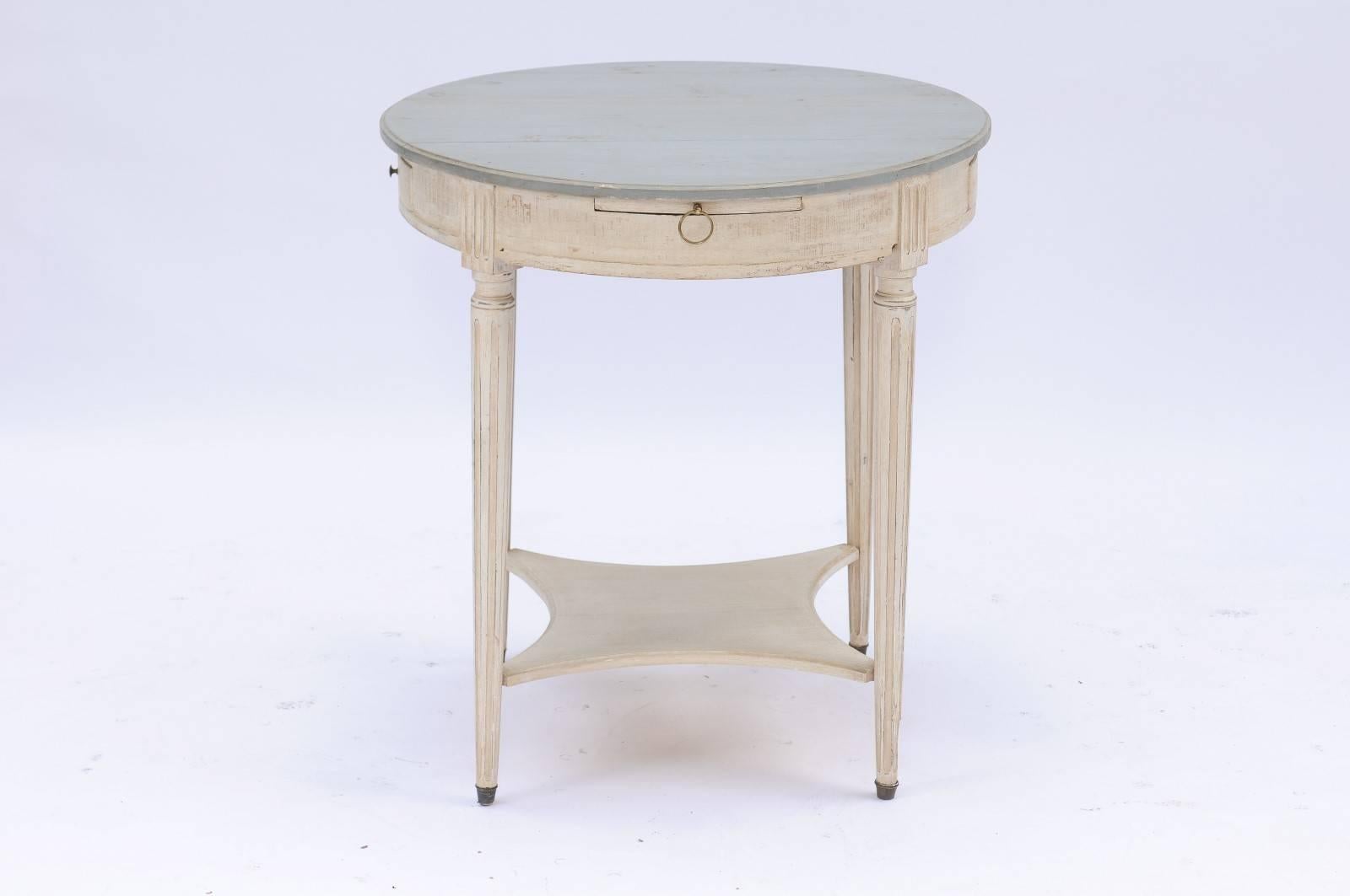 Northern French 19th Century Louis XVI Style Painted Wood Guéridon Table 5