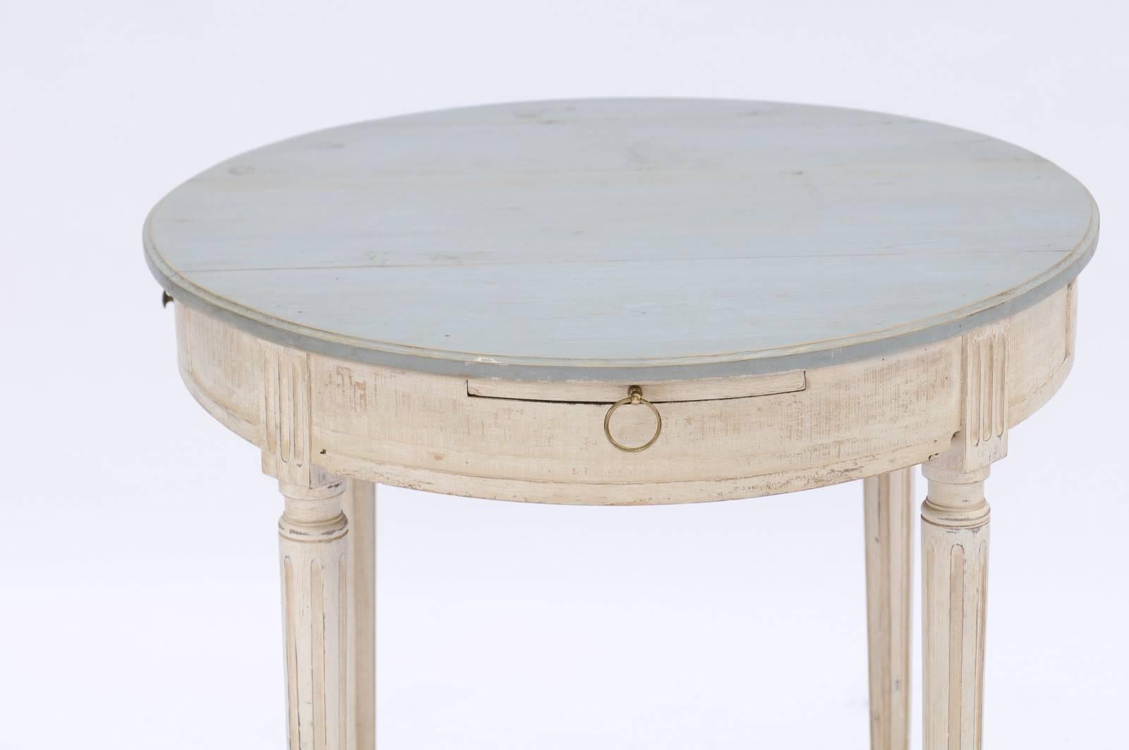 Northern French 19th Century Louis XVI Style Painted Wood Guéridon Table 6