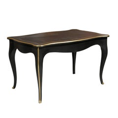 French Napoleon III Style Writing Table with Gilded Accents and Cabriole Legs