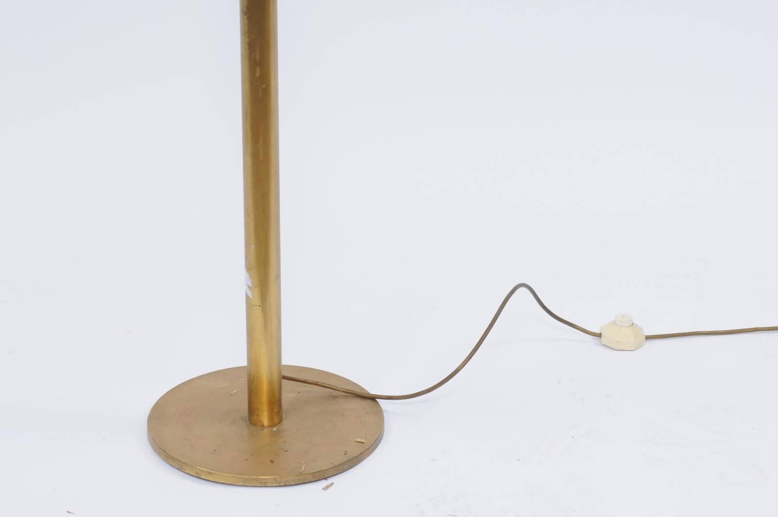 Vintage Italian Seven-Light Brass Floor Lamp with Arched Arms from the 1970s For Sale 2