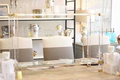 French Mid-Century Two-Tiered Console Table Signed Pierre Vandel with Glass Top