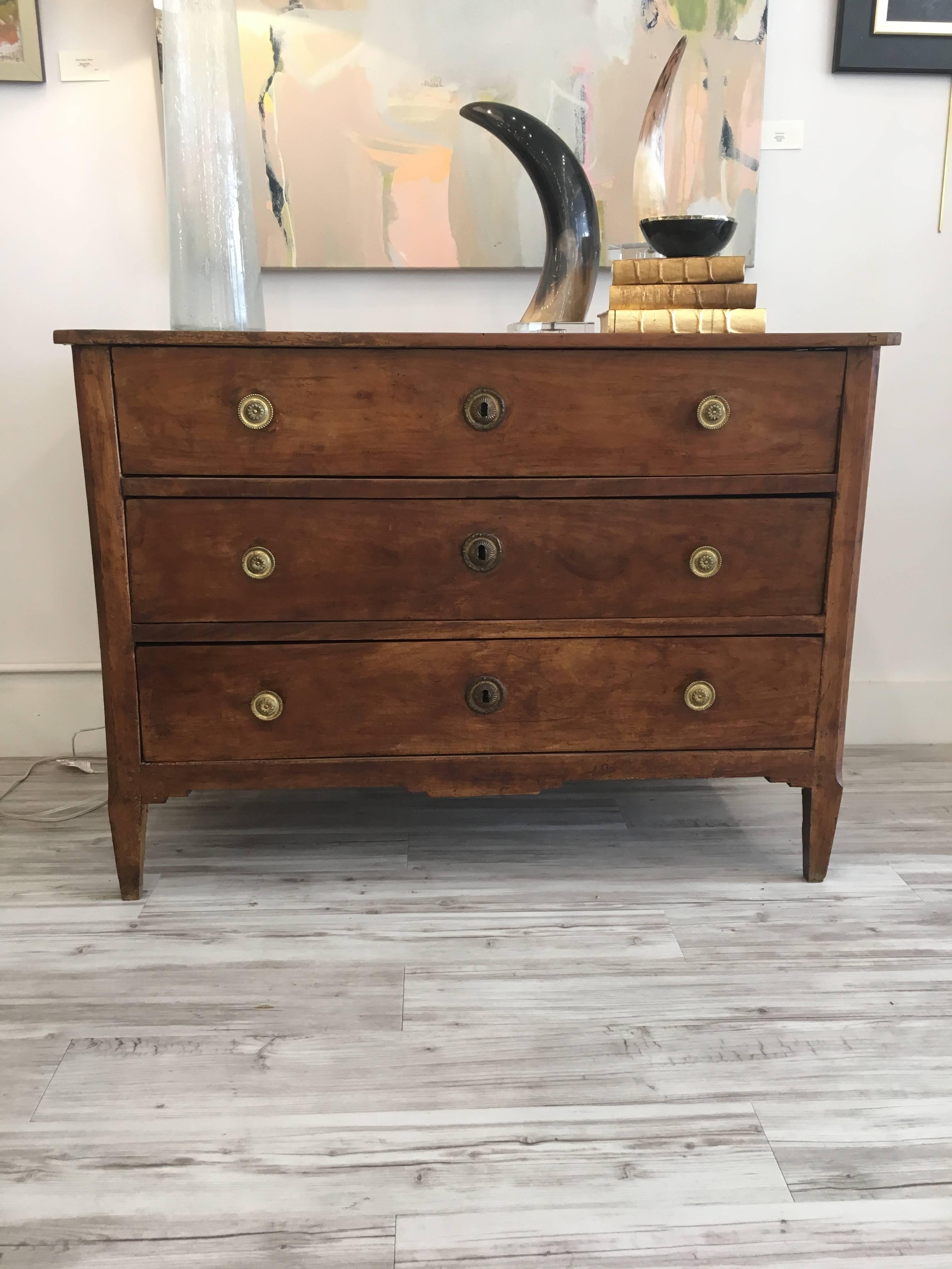 French Mid-19th Century Louis XVI Style Butler's Desk Wild Cherry Commode In Good Condition In Atlanta, GA