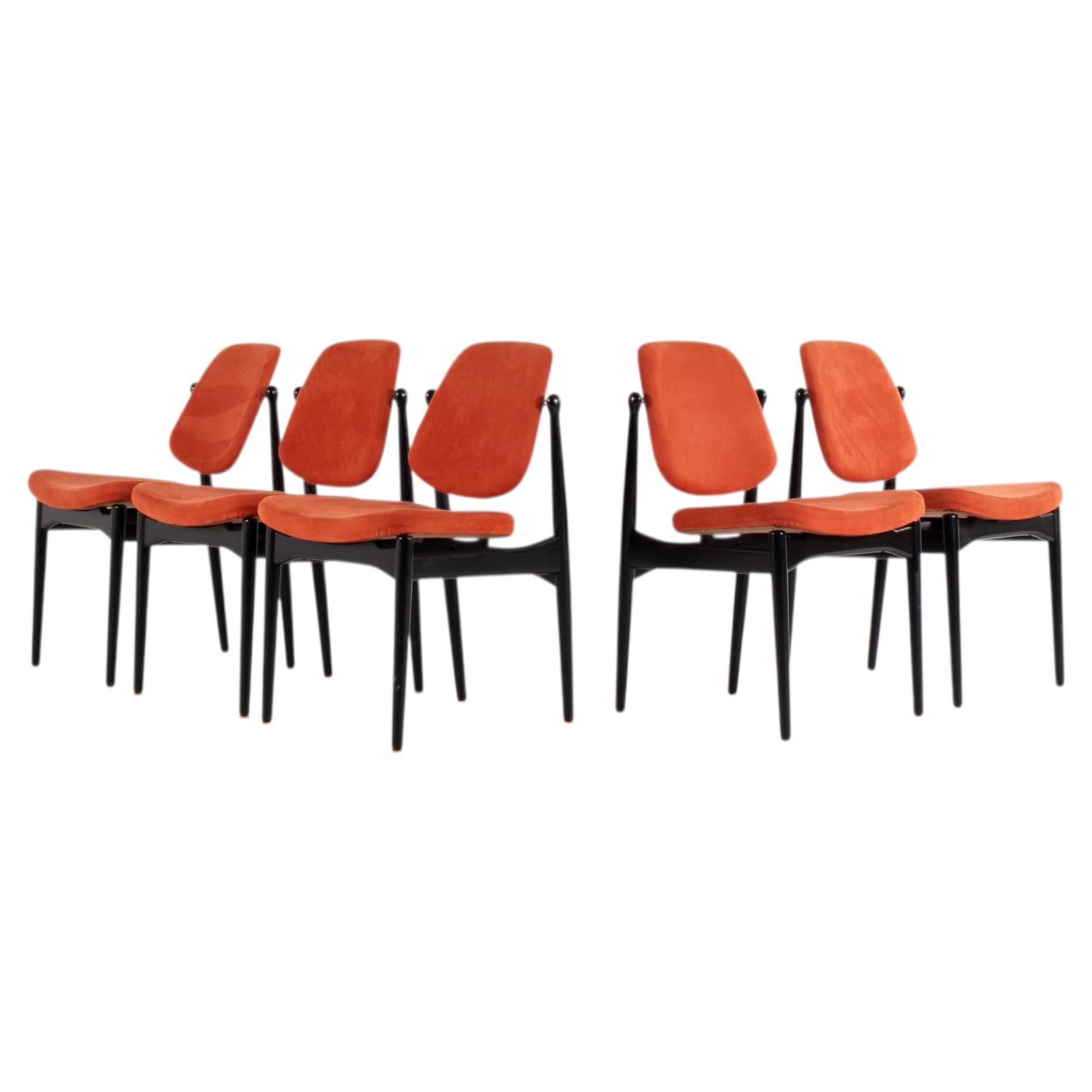 Set of Five Mid-Century Modern Dining Chairs by Arne Vodder, 1960s