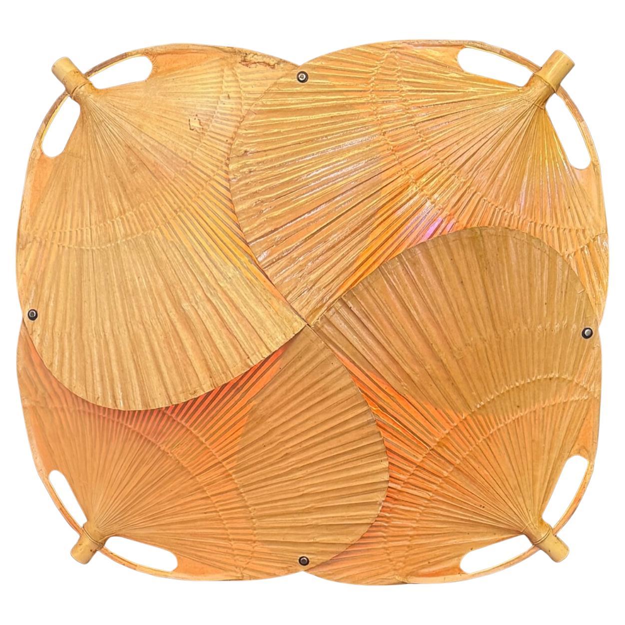 Rare grande applique ou plafonnier Uchiwa "Yotsuba II" par Ingo Maurer pour Design M