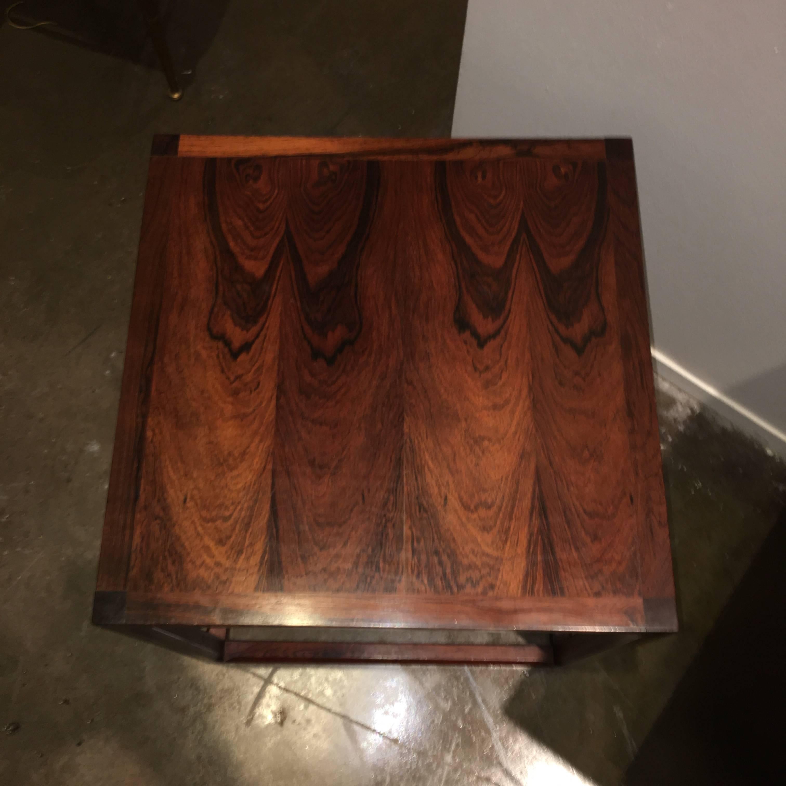 Dutch Pair of Rosewood Side Tables by Kai Kristiansen 