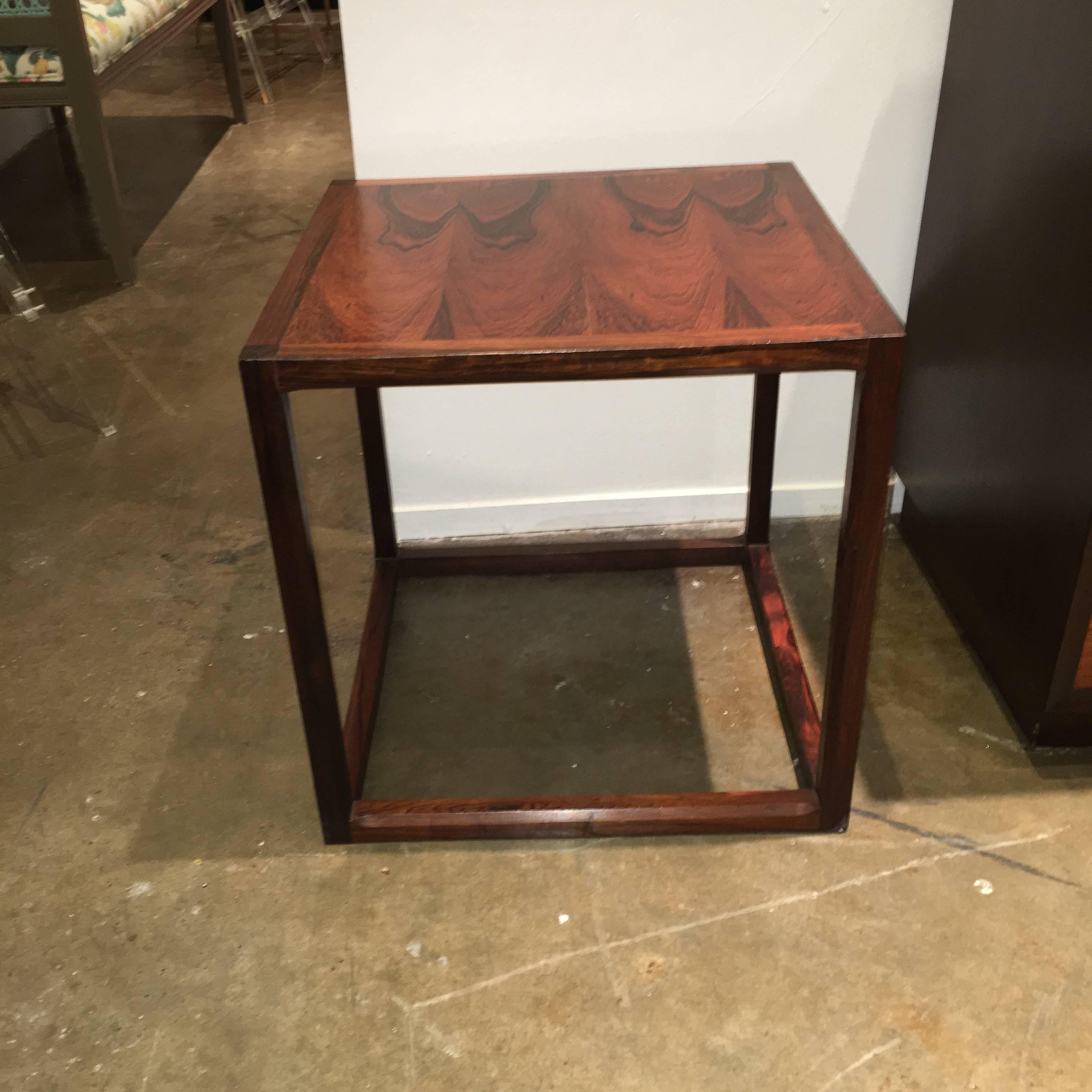 Pair of Rosewood Side Tables by Kai Kristiansen  In Good Condition In Houston, TX
