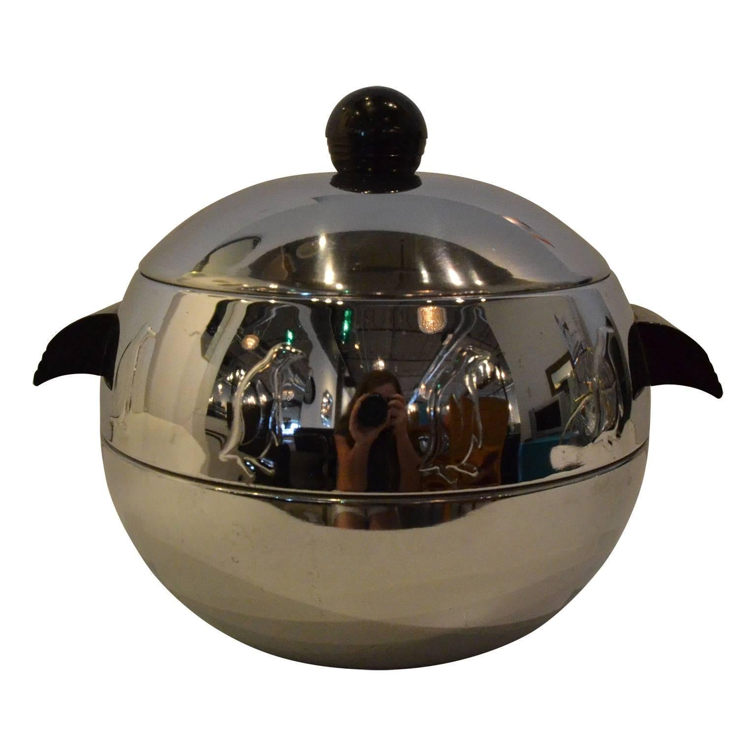 Mid-Century Modern Chrome West Bend "Penguin" Ice Bucket