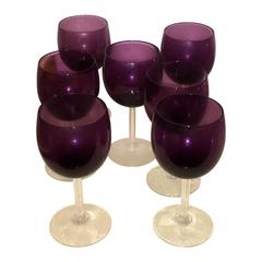 S/7 Mid-Century Modern Goblets in a Deep Purple from Sakowitz 7