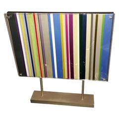 "Zebra in the Mist" Painting behind Lucite on Chrome Stand by AMK 10