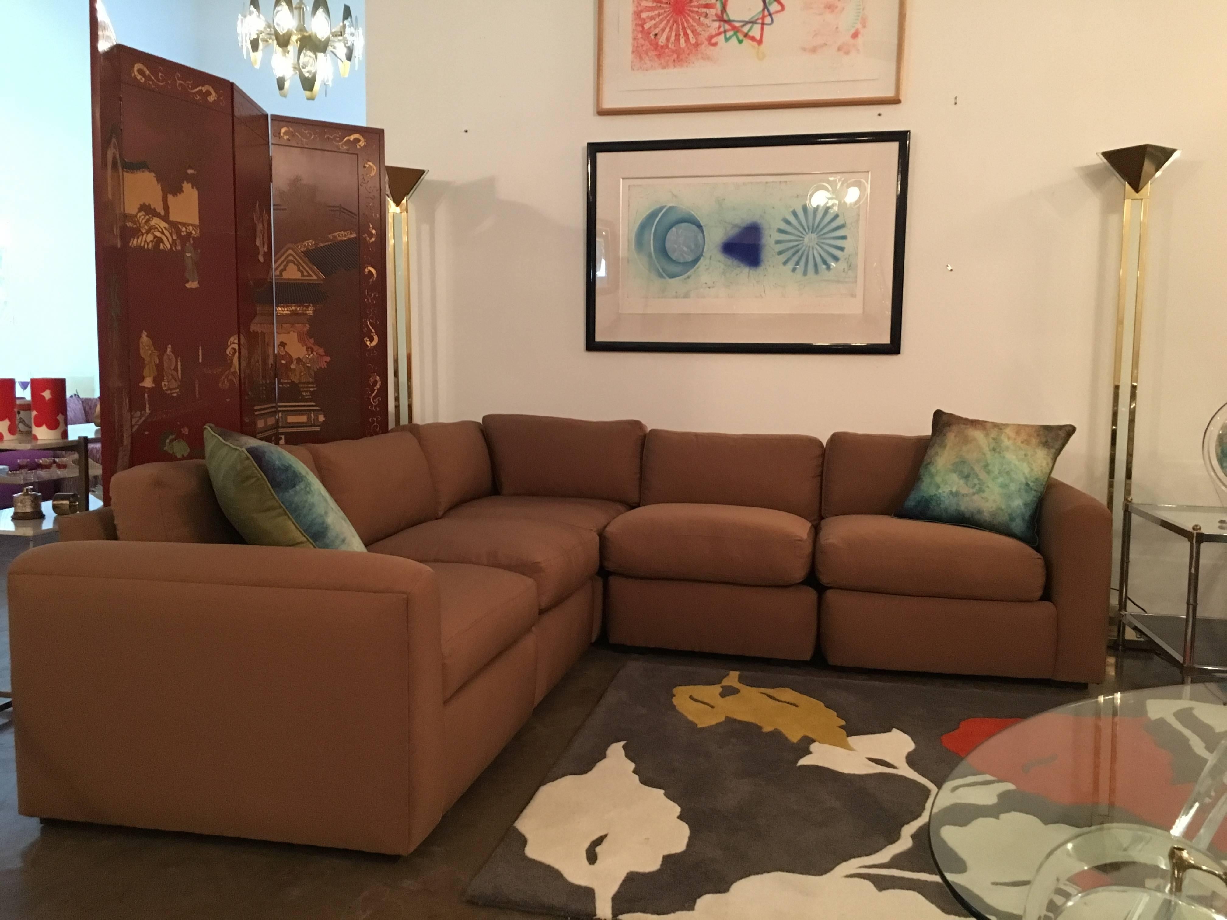 American Mid-Century Modern New Upholstery Baughman Style Sectional Sofa by Thayer Coggin