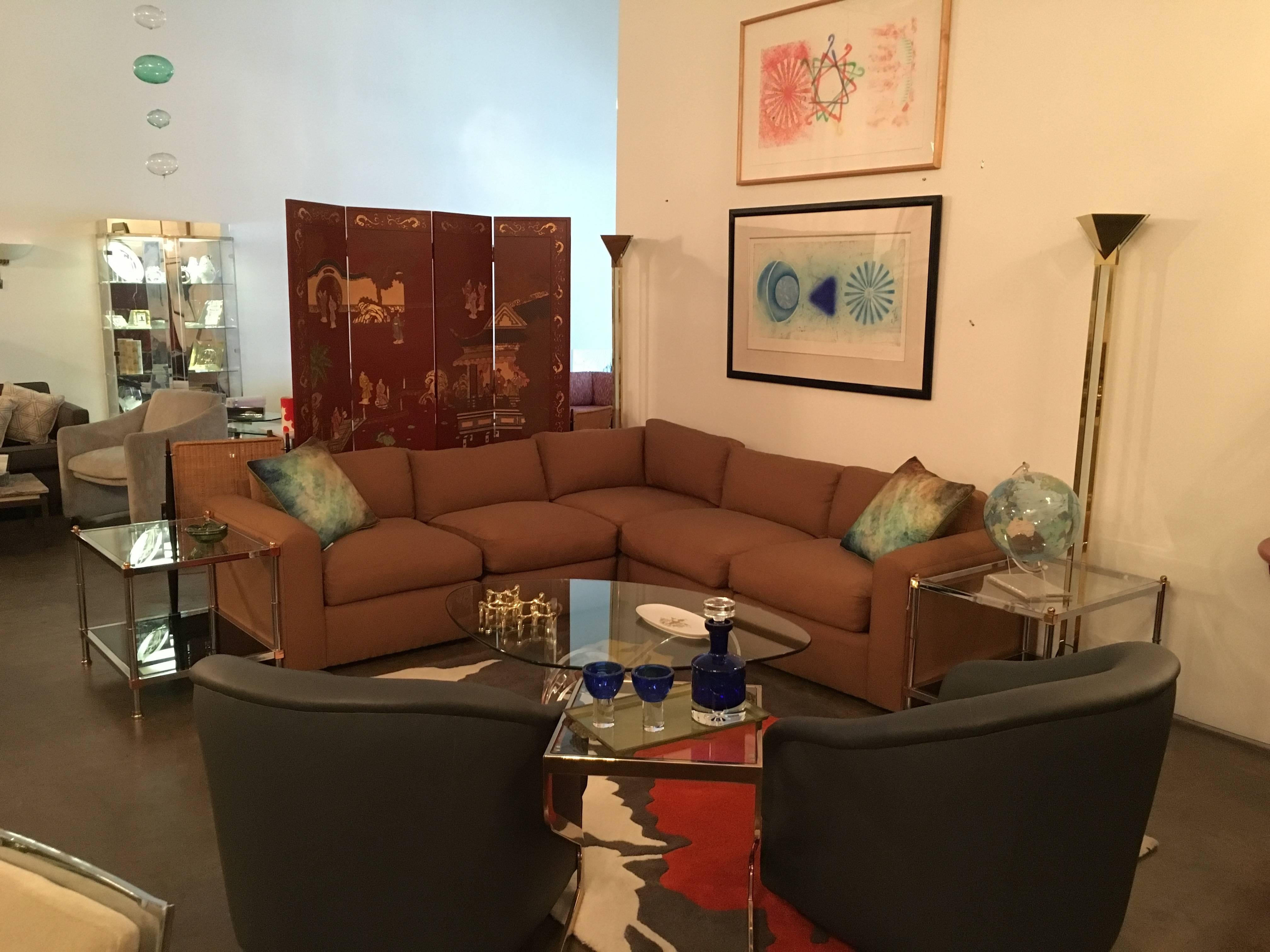 Mid-Century Modern New Upholstery Baughman Style Sectional Sofa by Thayer Coggin In Good Condition In Houston, TX